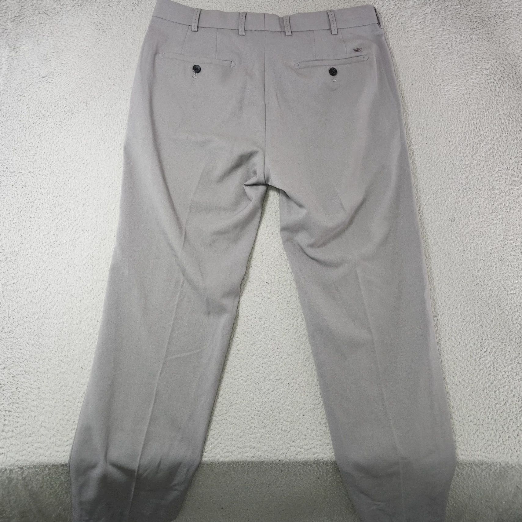 Peter Millar Peter Millar Dress Pants Mens 34x30 Gray Crown Sport Flat Front Pockets Slim Straight Logo 100% Polyester Business Casual Size US 34 / EU 50 - 6 Thumbnail