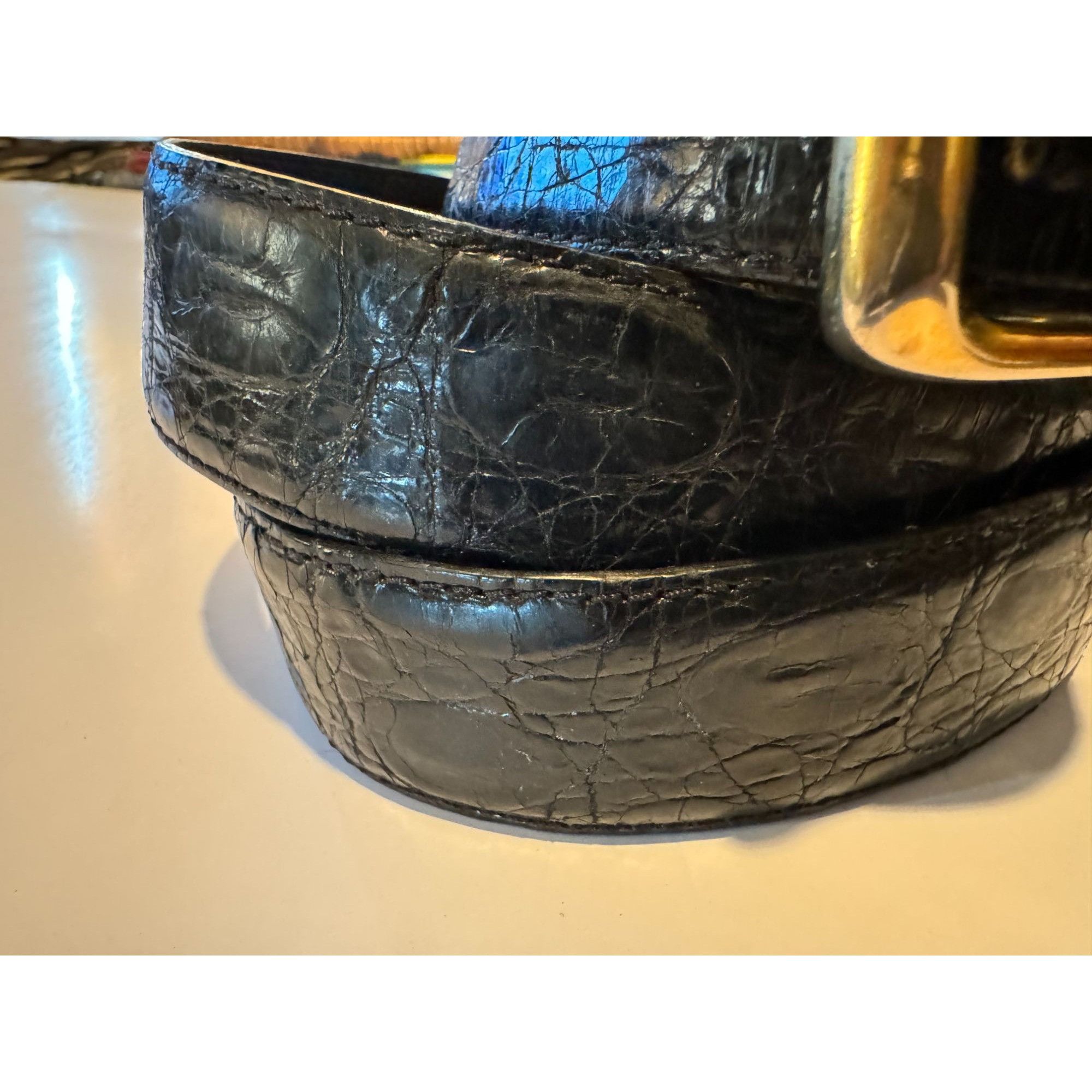 Neiman Marcus Italy Neiman Marcus Genuine Caiman Crocodile Beautiful Black Size ONE SIZE - 5 Thumbnail