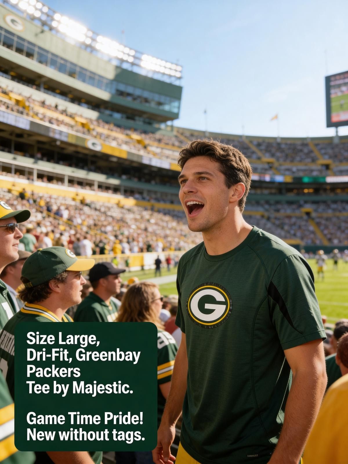 Majestic Greenbay Packers Dri-Fit Tee Size Large by Majestic Size US L / EU 52-54 / 3 - 1 Thumbnail