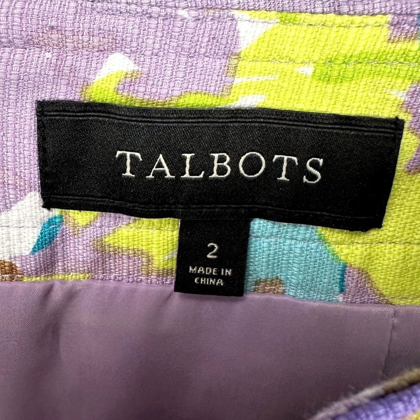 Talbots Talbots Mini Skirt Womens 2 Lavender Yellow Floral Pencil Cotton Skirt Short Purple Mens Womens Girls Boys Size 26" / US 2 / IT 38 - 3 Thumbnail