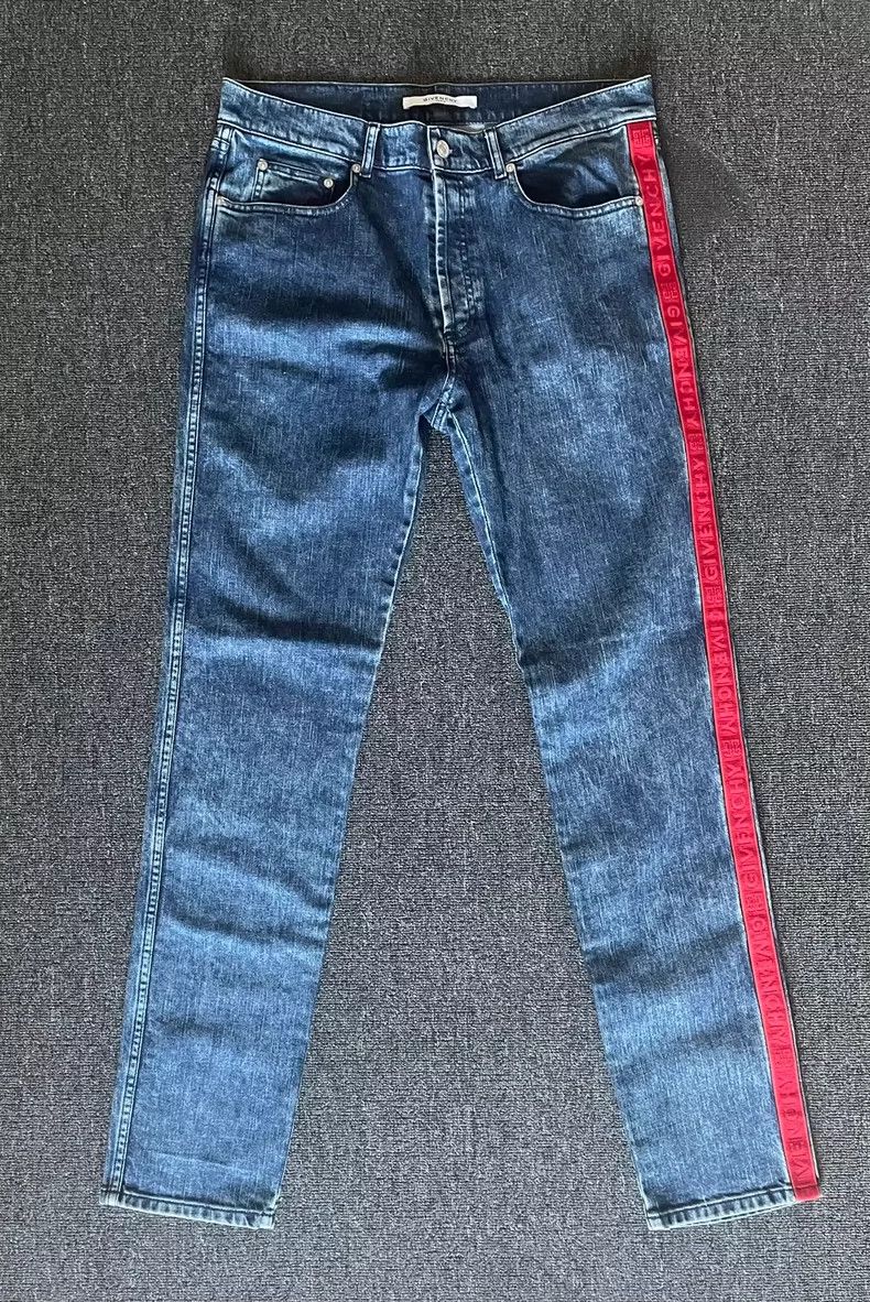 Givenchy Givenchy Side Stripe Logo Denim Jeans-yf Size US 33 - 1 Thumbnail