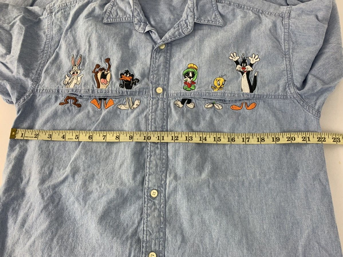 Vintage Warner Bros Looney Tunes Denim Western Embroidery Logo Shirt Size US L / EU 52-54 / 3 - 9 Thumbnail