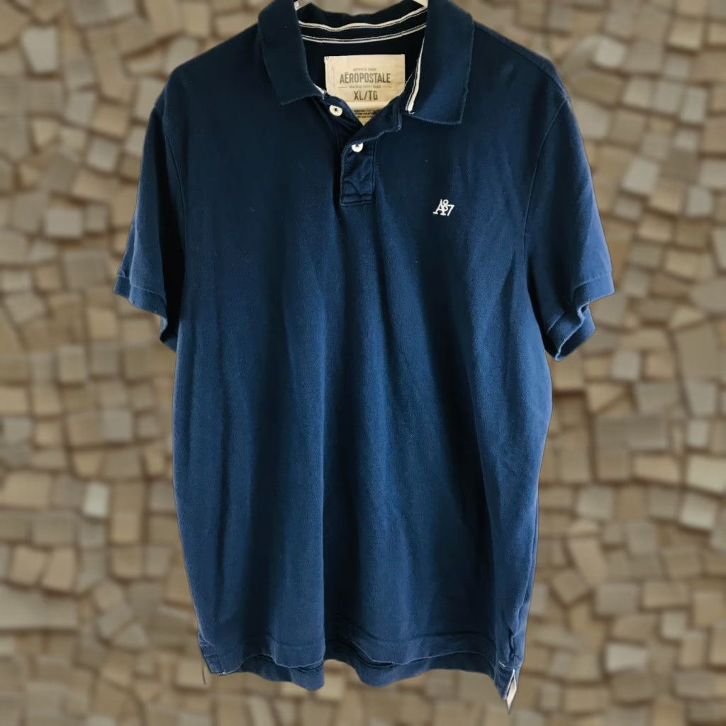 Vintage VINTAGE Aeropostale Polo Shirt Men XL Navy Blue Short Sleeve Collared Logo Size US XL / EU 56 / 4 - 1 Thumbnail