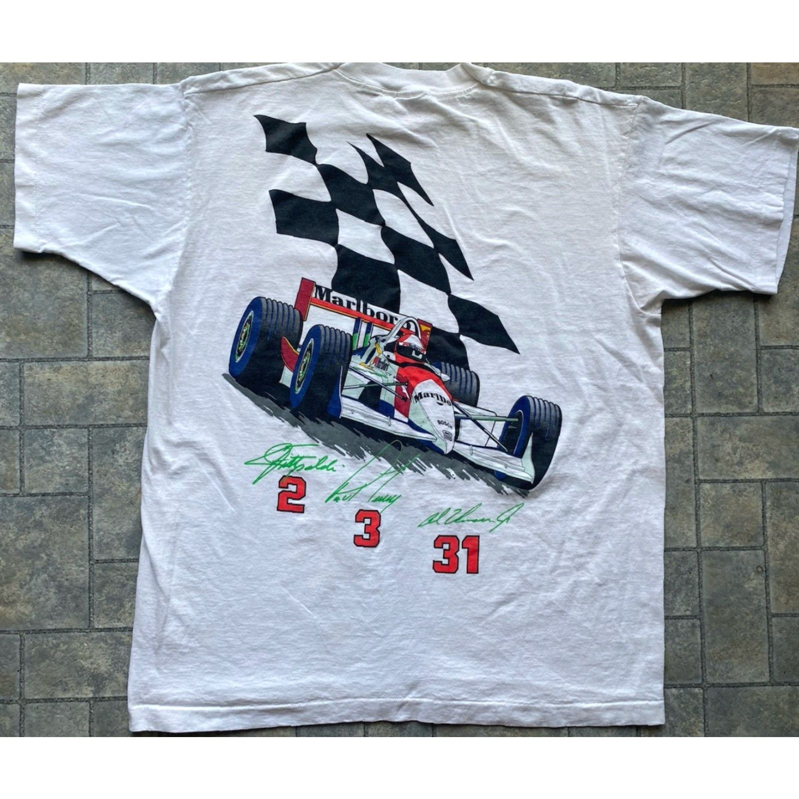 Fruit Of The Loom VINTAGE Marlboro World Championship Racing 1994 Milwaukee Shirt XL White Mens Short Sleeve T-Shirt/Fruit of the Loom Size US XL / EU 56 / 4 - 4 Thumbnail