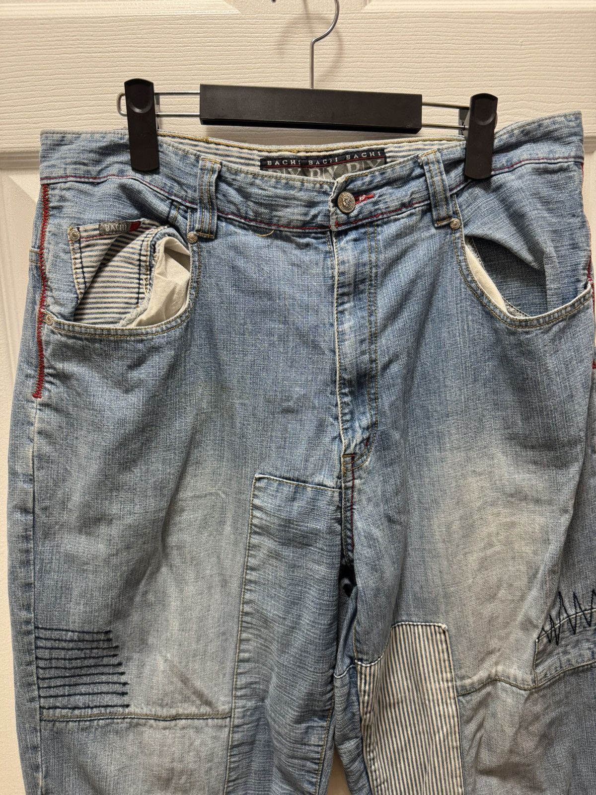 Japanese Brand Bachi Exchange Custom Patchwork Denim Scarecrow Jeans Baggy Size US 34 / EU 50 - 3 Thumbnail