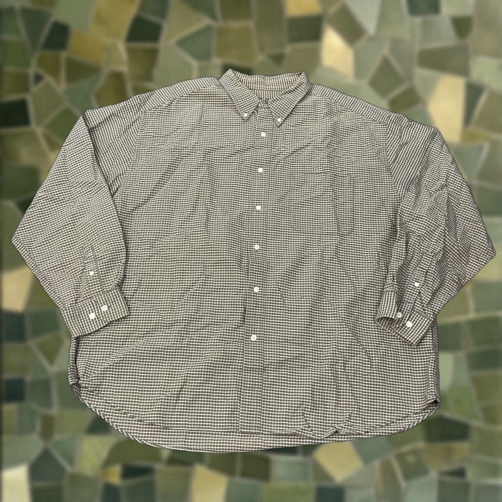 Eddie Bauer VINTAGE Eddie Bauer Shirt Mens 2XL Green Brown Gingham Plaid Button-Up Long Sleeve Cotton Size US XXL / EU 58 / 5 - 1 Thumbnail