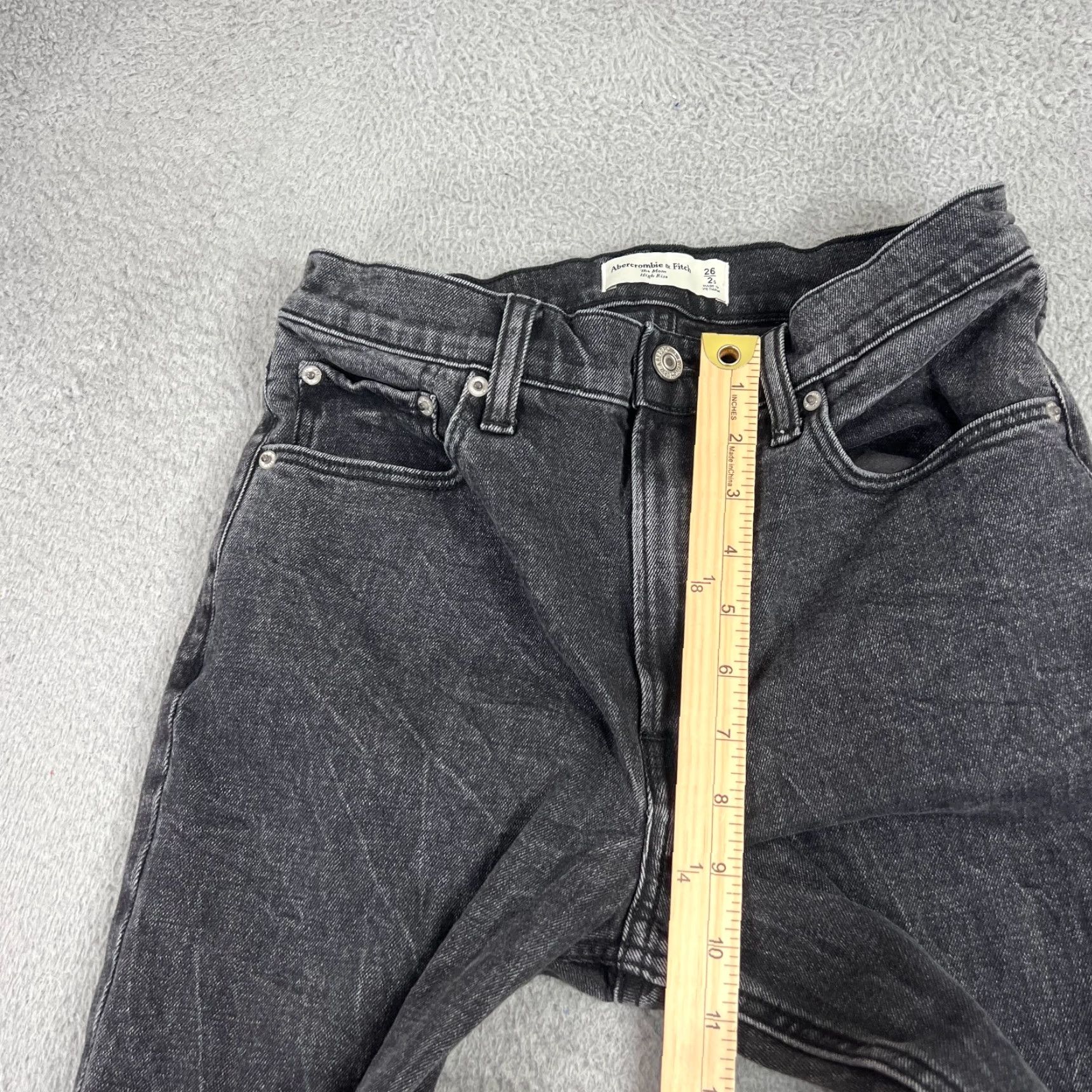 Abercrombie & Fitch VINTAGE Abercrombie & Fitch Mom High Rise Jeans Size 2 Womens Black Cotton Denim Fall Size 26" / US 2 / IT 38 - 4 Thumbnail