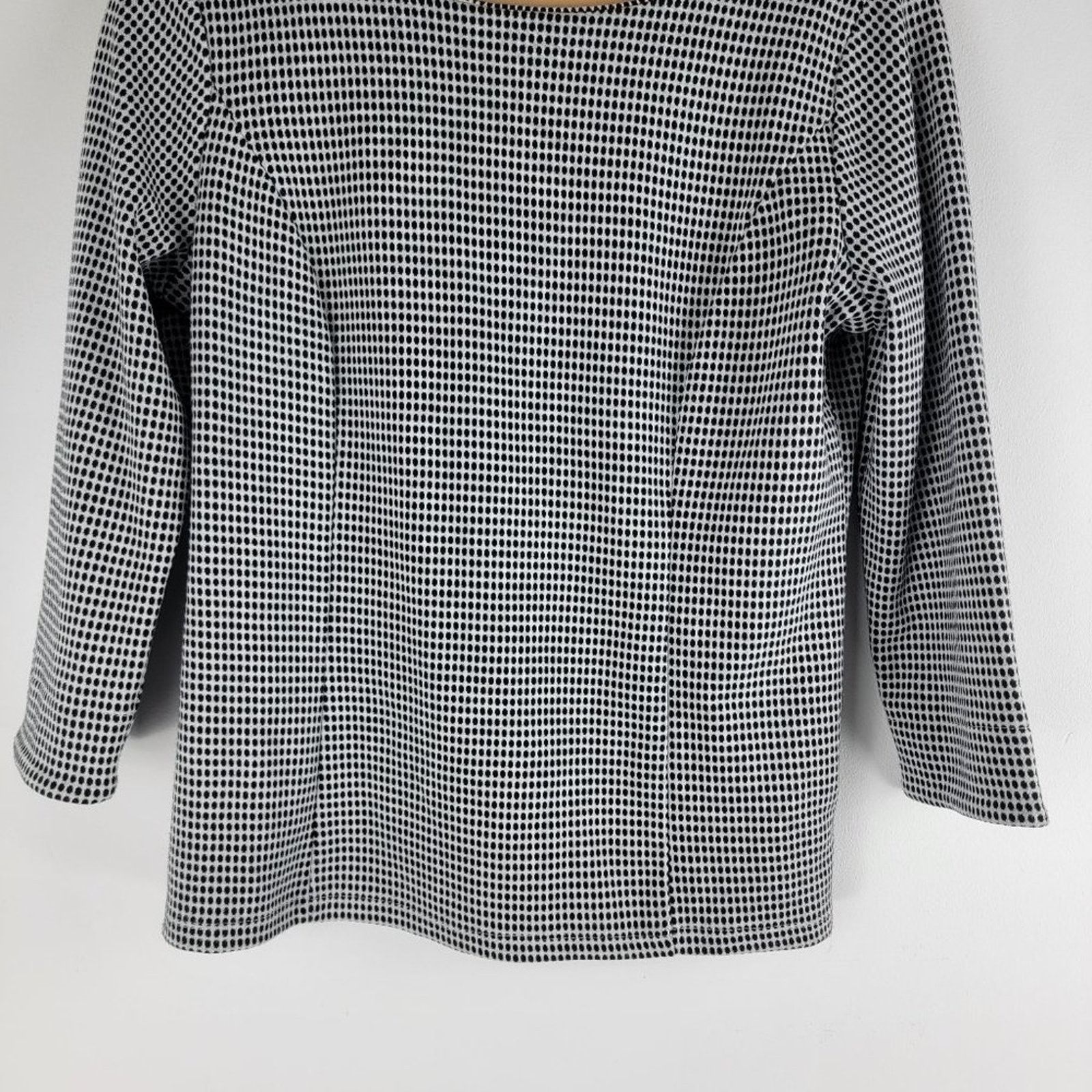 Talbots NEW Talbots Polka Dot 3/4 Sleeve Blouse Buttons Stretch Size S / US 4 / IT 40 - 4 Thumbnail