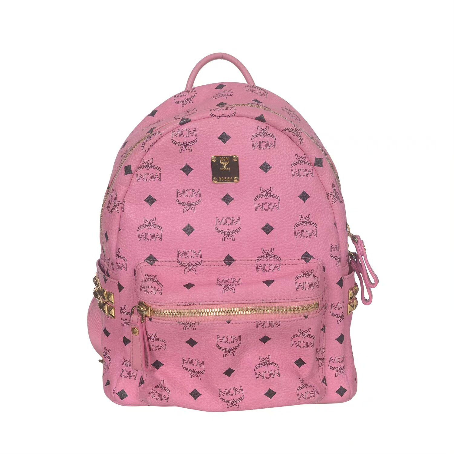 MCM MCM Pink Small Backpack Classic Rivet Size ONE SIZE - 1 Thumbnail