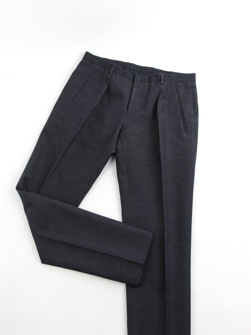 Hugo Boss HUGO BOSS Blue silk and cotton pants Size 48R - 5 Thumbnail
