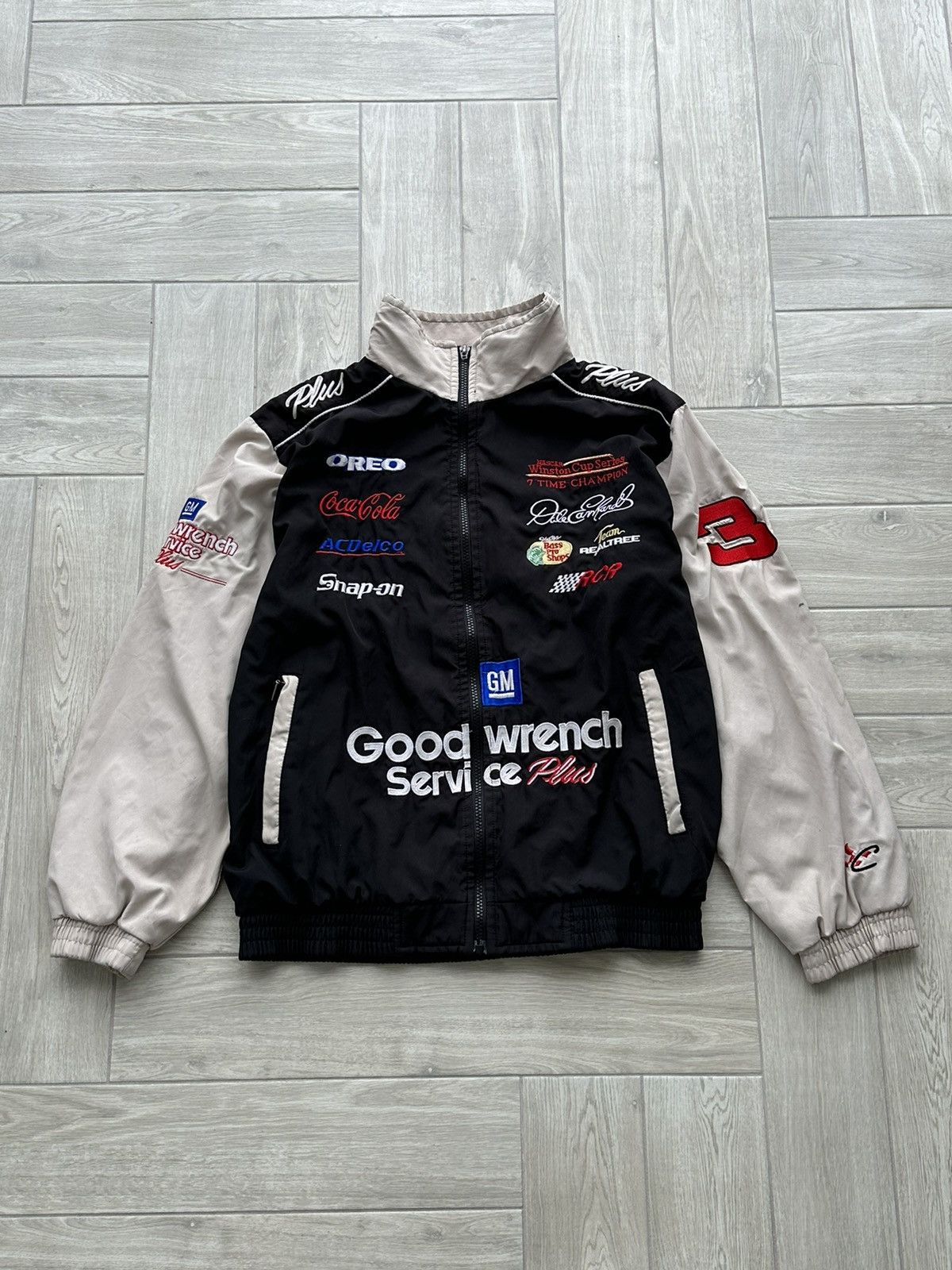 image of Nascar Goodwrench Vintage Racing Jacket in Black, Men's (Size Small)