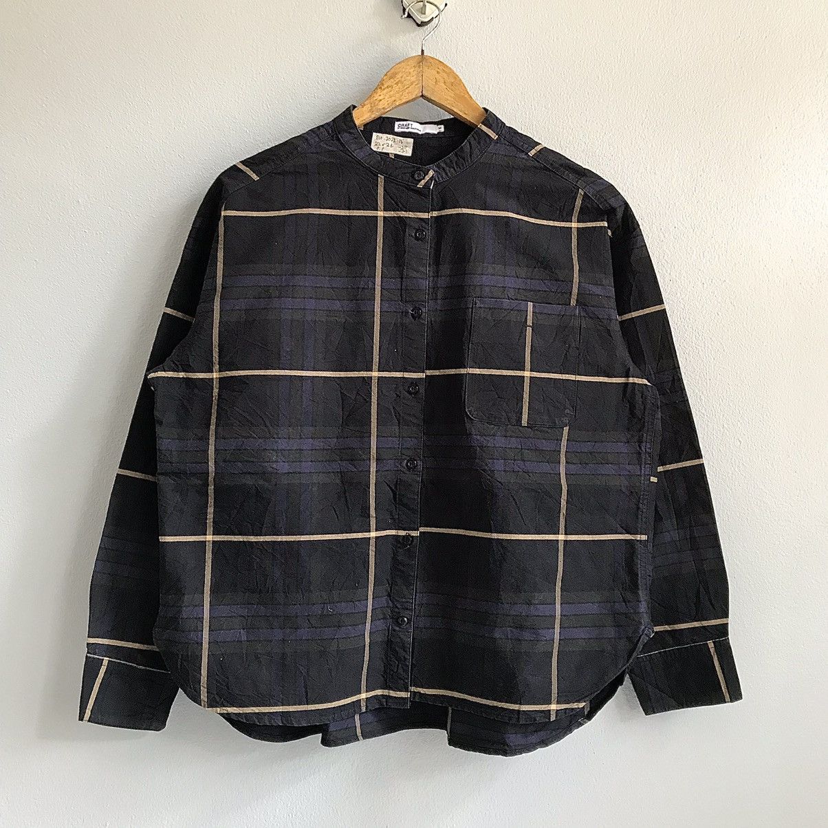 Japanese Brand Craft Boutique navy checked stripes jacket cotton Size M / US 6-8 / IT 42-44 - 1 Thumbnail