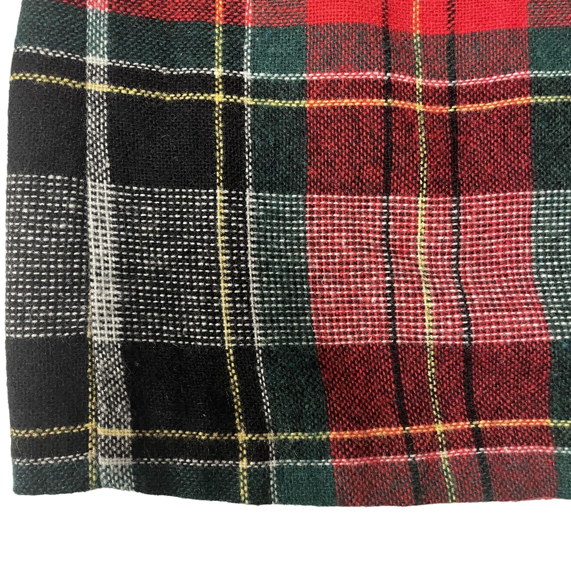 Other Vtg PLAID Thick Wool Tweed MoD Preppy Christmas Skirt Size 30" / US 8 / IT 44 - 2 Thumbnail