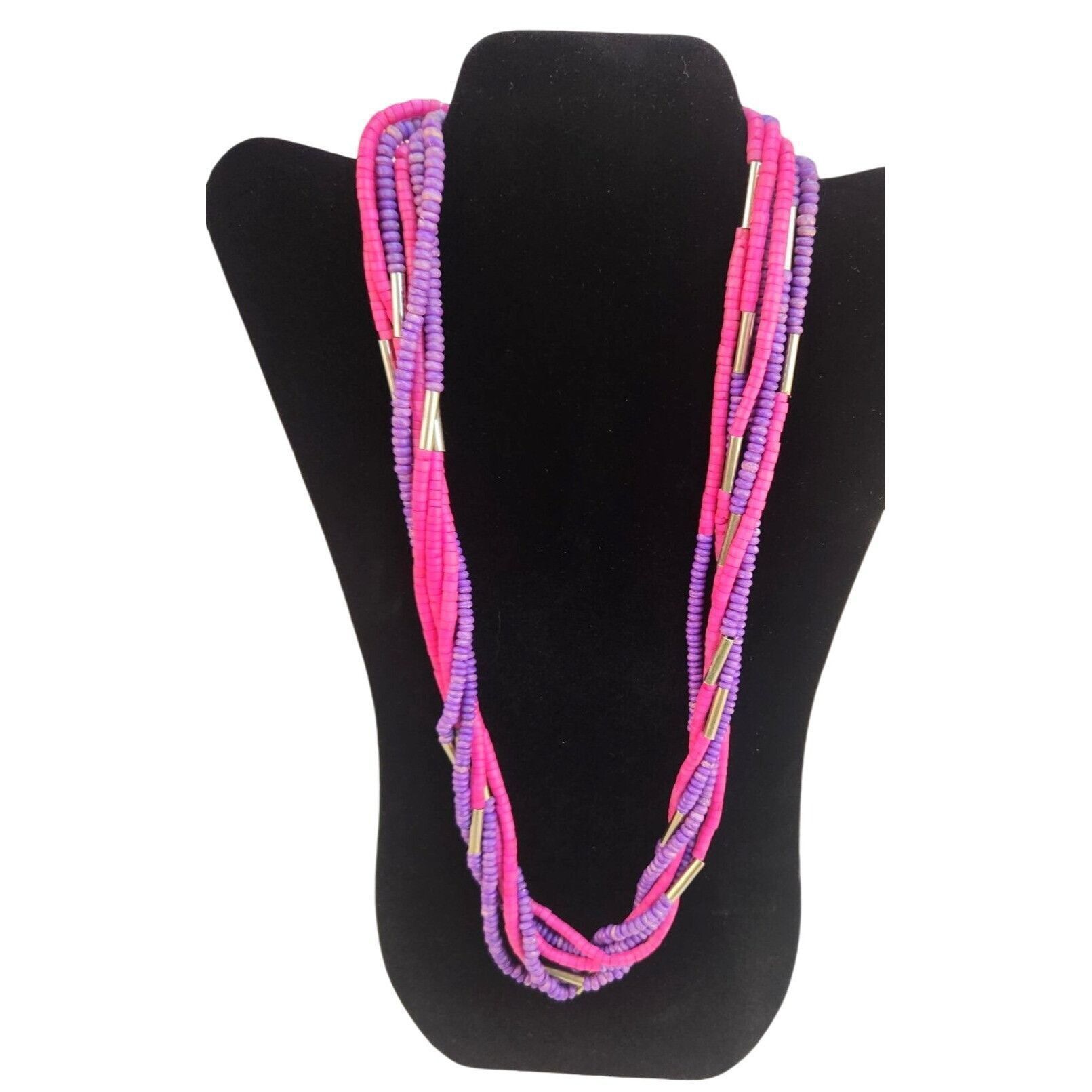 Other Multicolor Beaded Necklace Set With Rosary Cross & Stretch B Size ONE SIZE - 7 Thumbnail