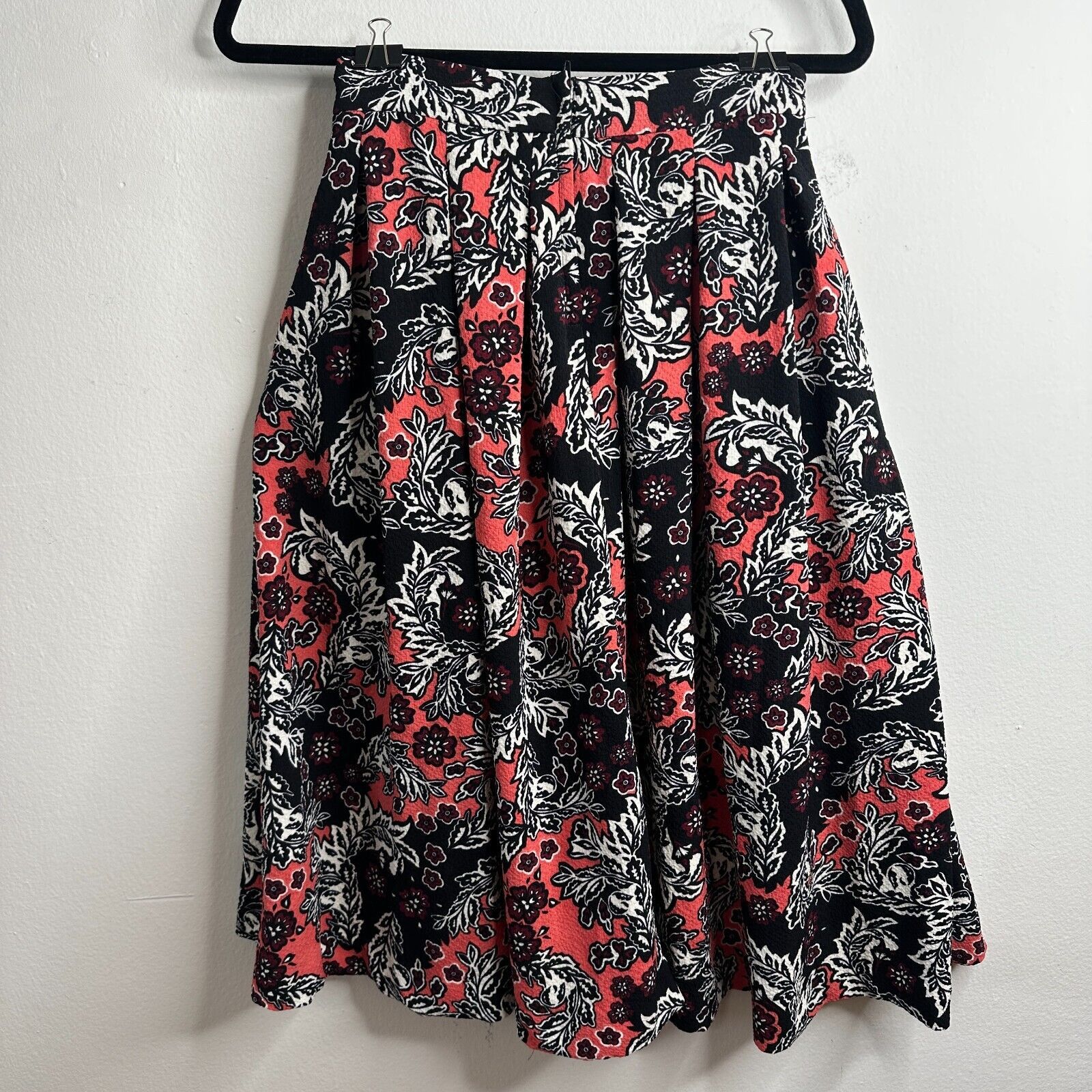 H&M NWT H&M Flare Floral Print Pleated Midi-Skirt Pockets 2 Size 26" / US 2 / IT 38 - 5 Thumbnail