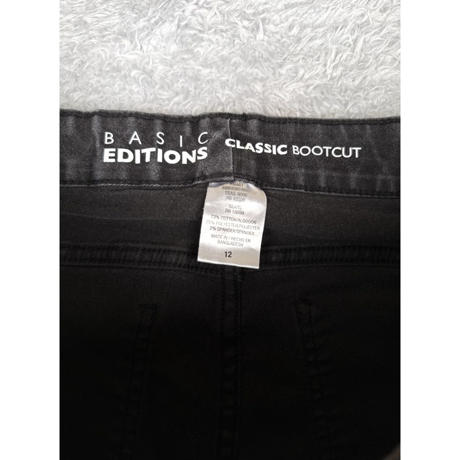 Basic Editions Basic Editions Jeans Womens 12 Black Denim Bootcut Mid Rise Cotton Blend 32x27 Size 34" / US 12 / IT 48 - 6 Thumbnail