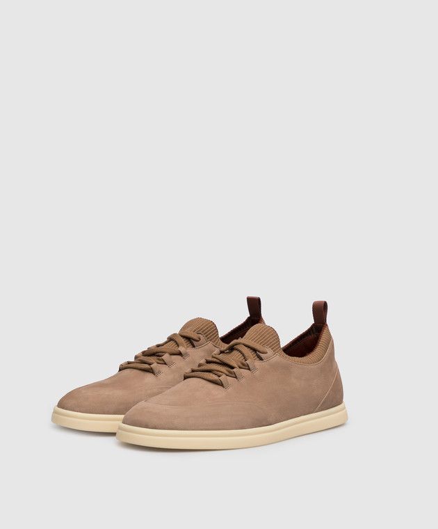 Loro Piana o1w1db10125 FAL2899 Soho Walk Sneakers in Beige Size US 7 / EU 40 - 2 Thumbnail