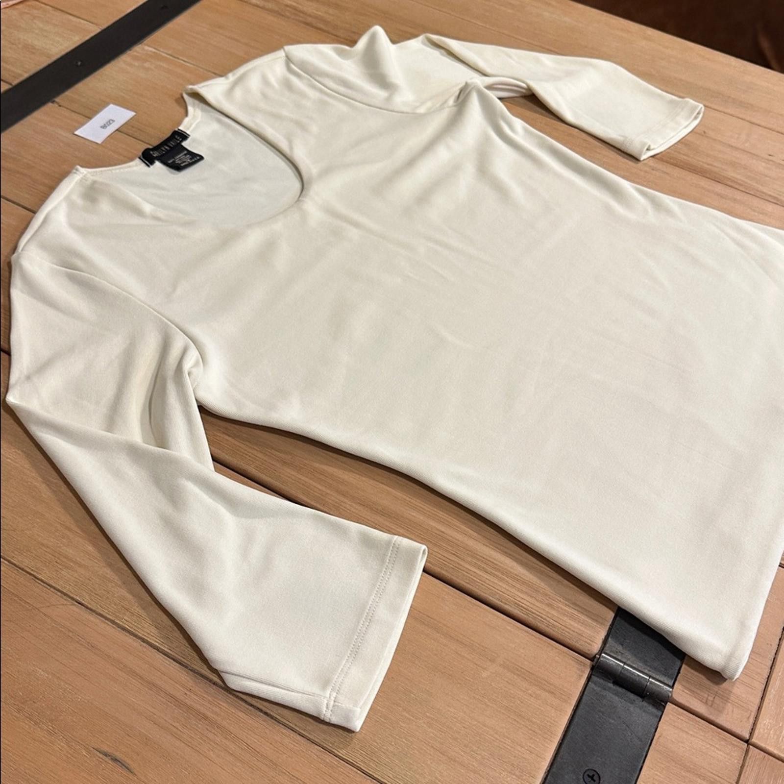 Chicos Carilyn Vaile M Creamy soft 3/4 Sleeve Old Money Luxury Size M / US 6-8 / IT 42-44 - 4 Thumbnail