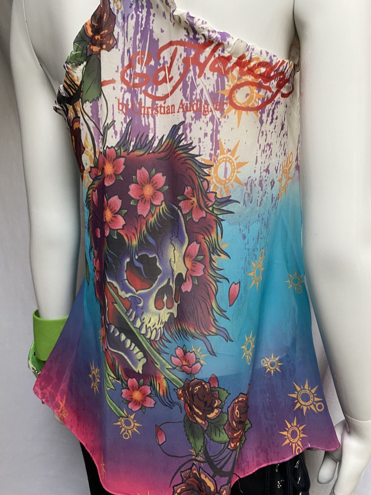 Ed Hardy 2010s sleeveless structured Ed Hardy mesh blouse Size S / US 4 / IT 40 - 10 Thumbnail