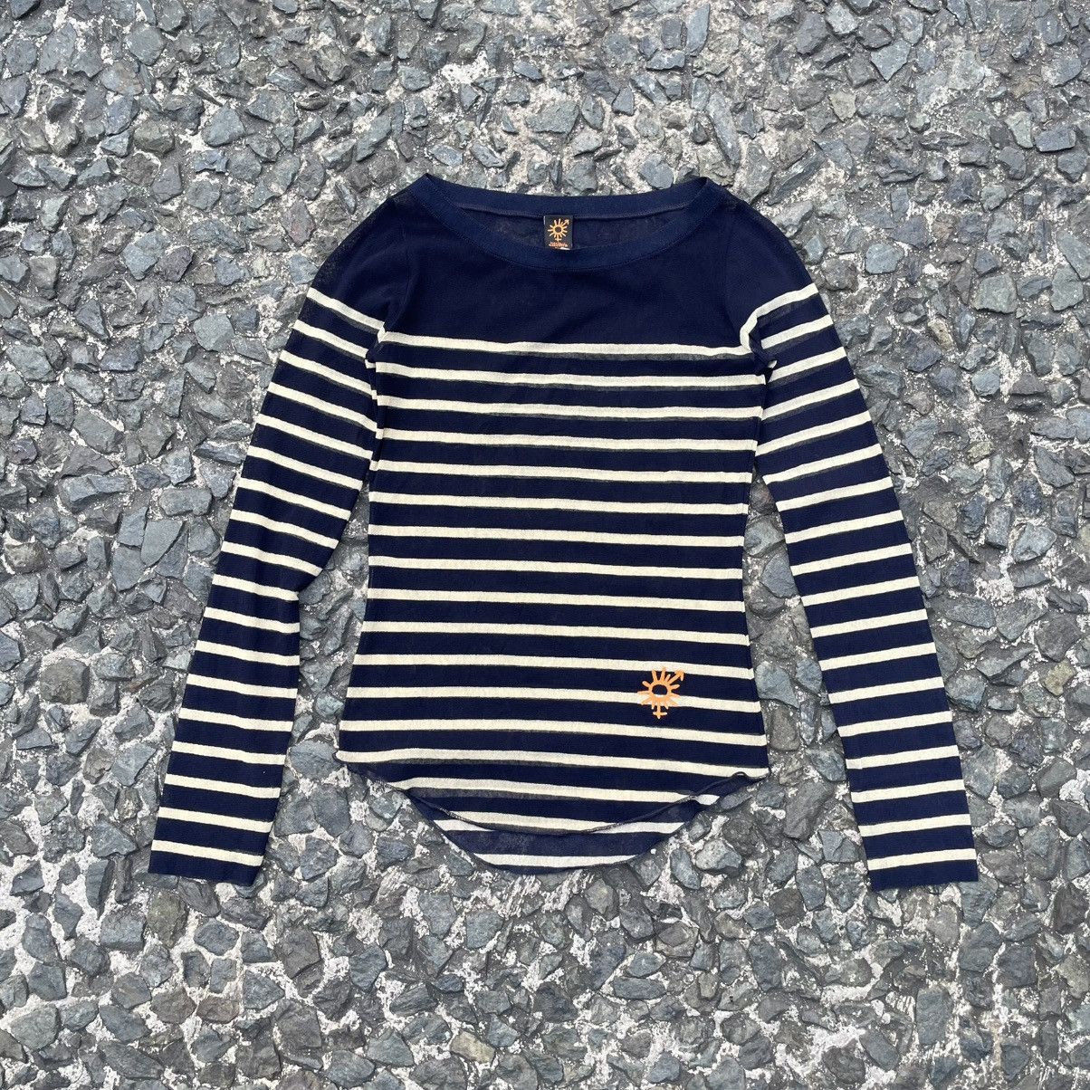 Jean Paul Gaultier JEAN PAUL GAULTIER SOLEIL MESH STRIPE LONGSLEEVE Size L / US 10 / IT 46 - 1 Thumbnail