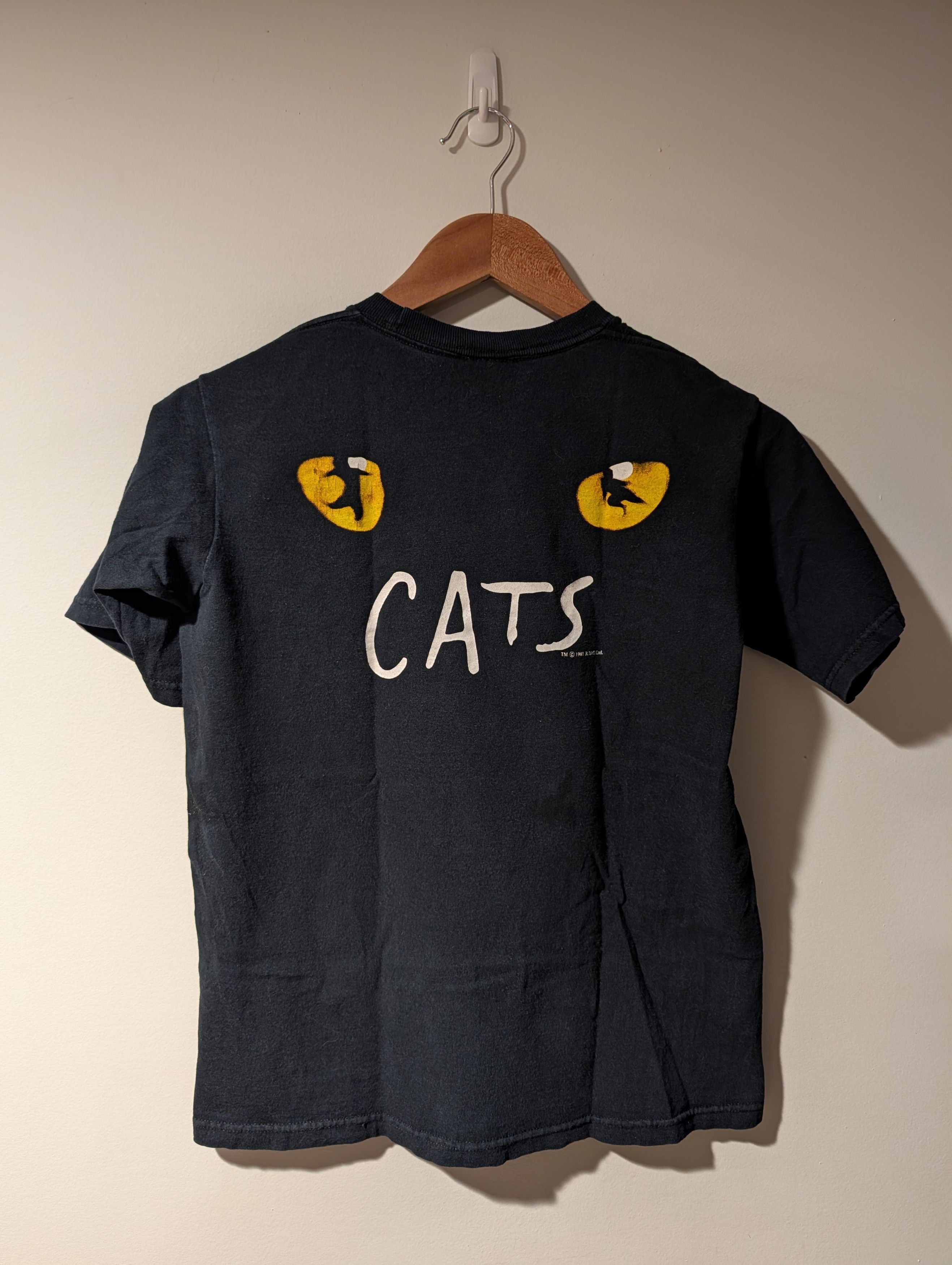 Fruit Of The Loom Vintage 90s Cats on Broadway Kids Black Medium T-Shirt Size US M / EU 48-50 / 2 - 5 Thumbnail