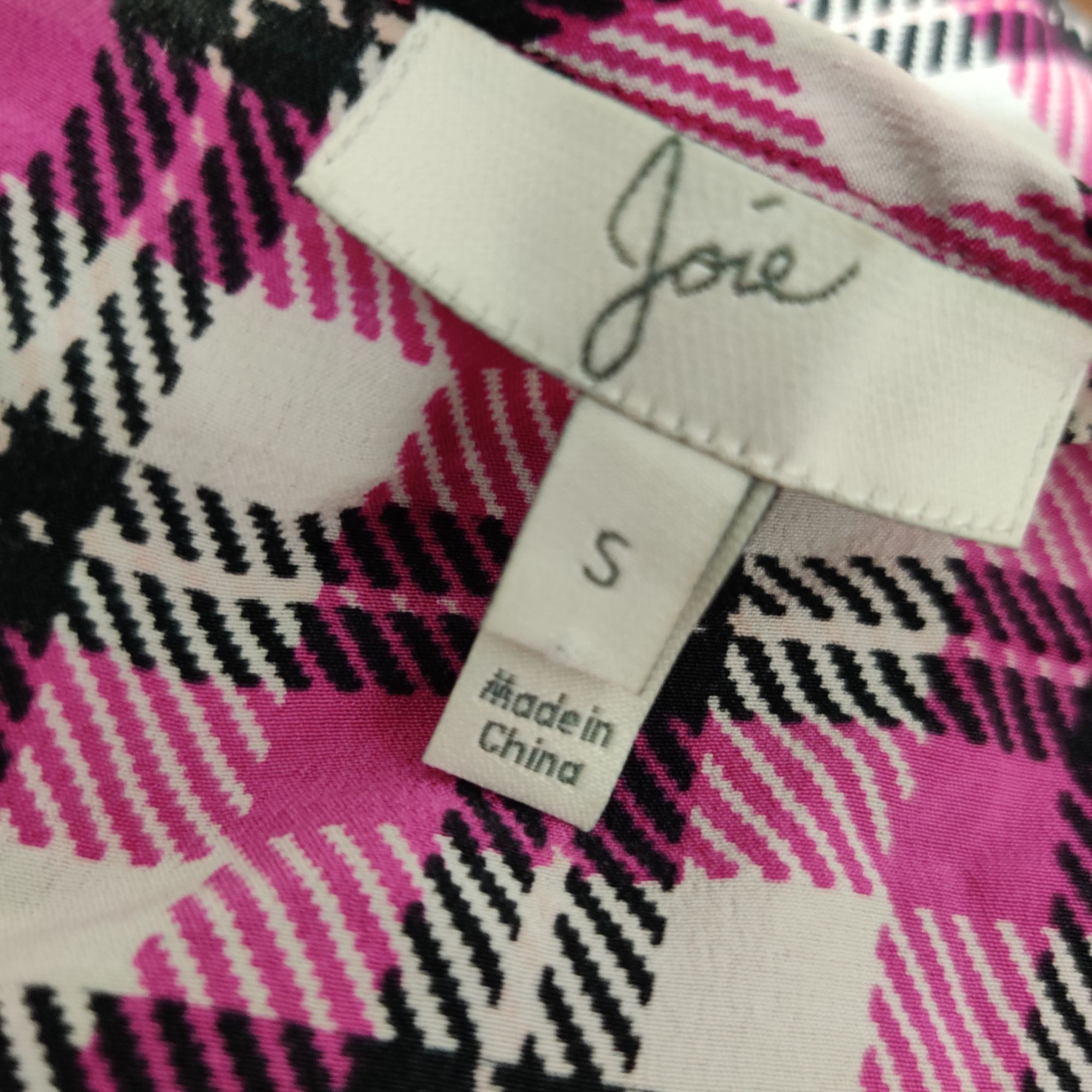 Joie Joie Womens Blouse Silk Top Button Up Long Sleeve Pink Black Size S / US 4 / IT 40 - 5 Thumbnail