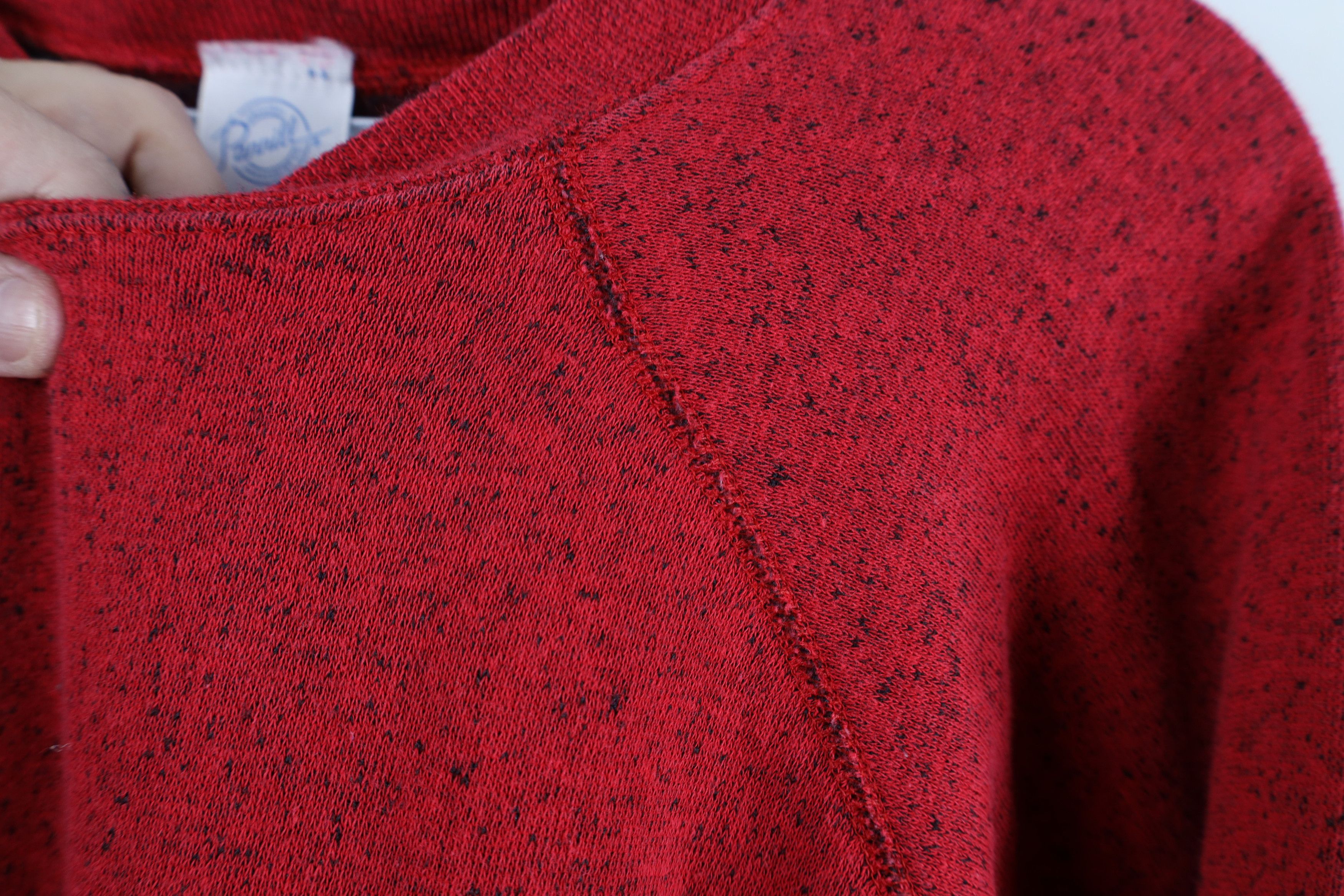 Vintage Vintage 90s Streetwear Speckled Raglan Sweatshirt Red USA Size XL / US 12-14 / IT 48-50 - 7 Thumbnail
