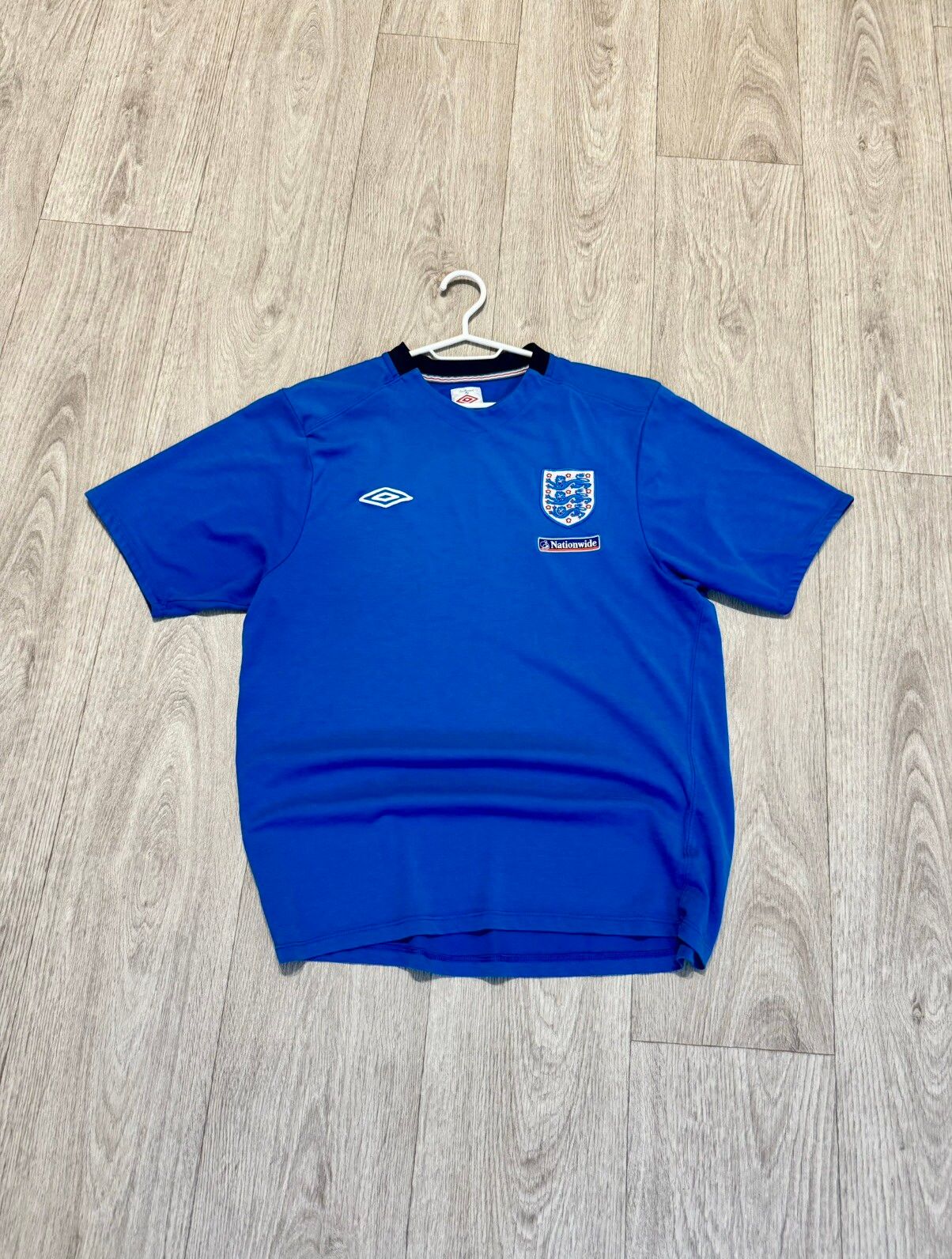 Pre-owned Soccer Jersey X Vintage Umbro England T-shirt In Blue