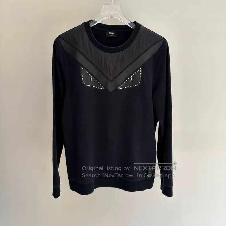 Fendi Fendi Black Little Monster Studs and Leather Cotton Round Size US M / EU 48-50 / 2 - 1 Thumbnail