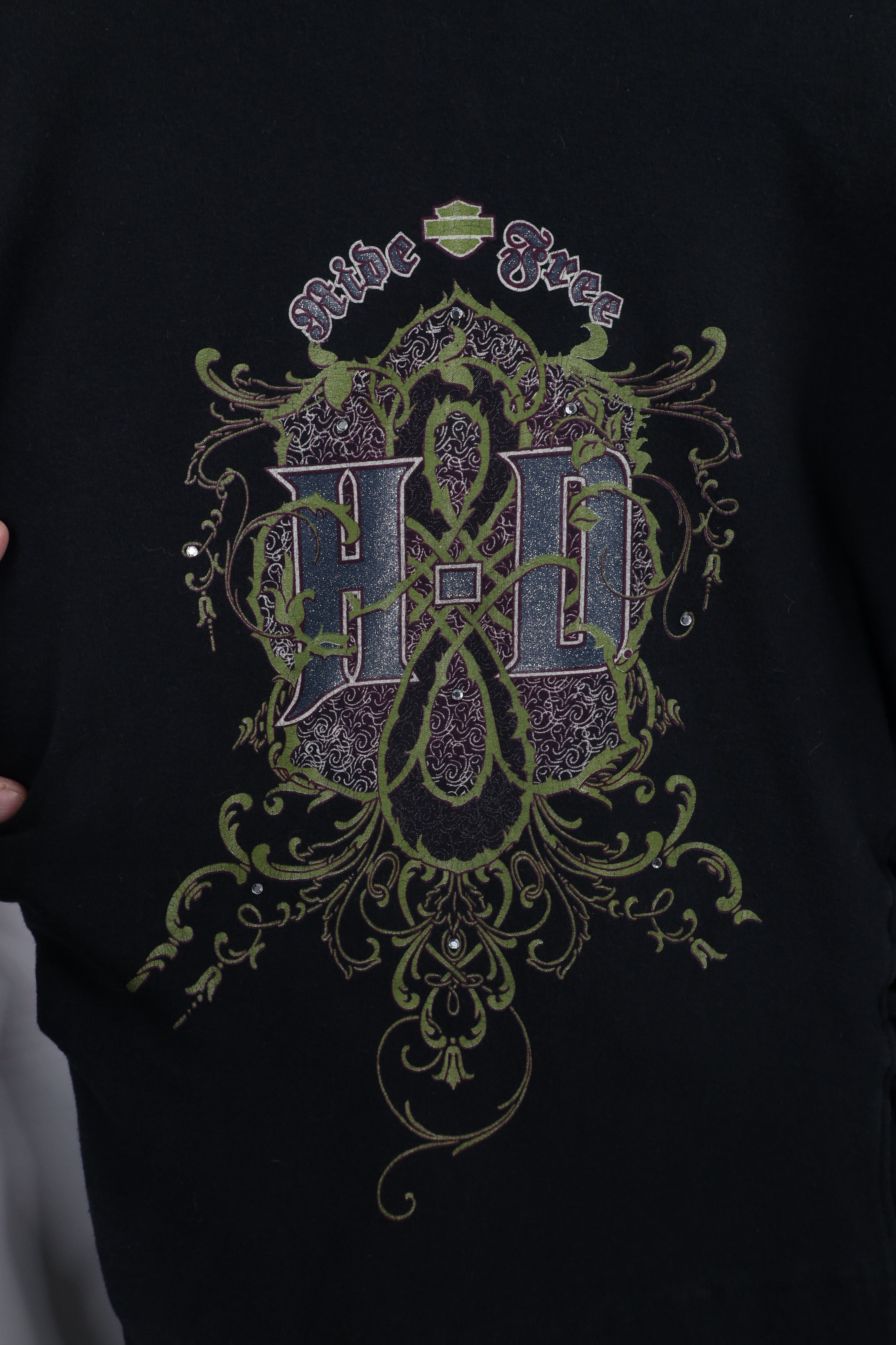 Harley Davidson × Vintage Vintage 90s Harley Davidson Tie Tribal Full Zip Hoodie Black Size M / US 6-8 / IT 42-44 - 10 Thumbnail