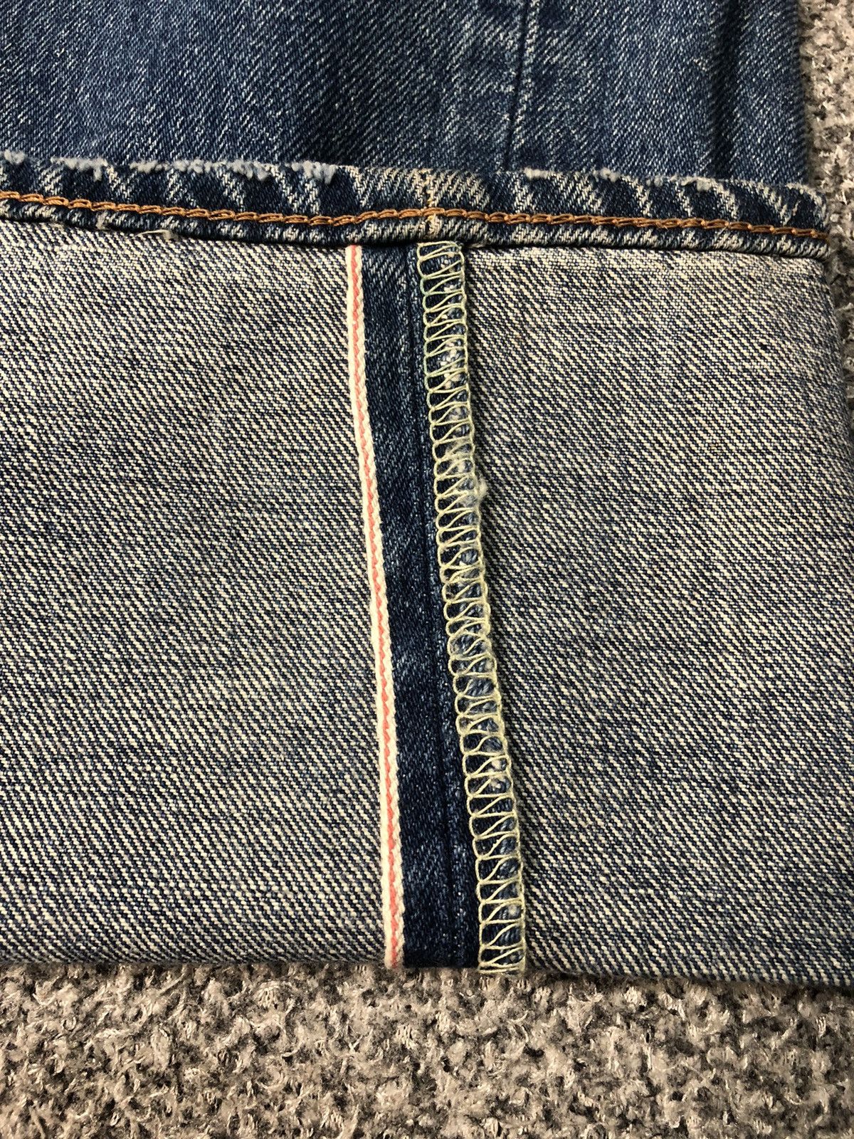 Edwin × Japanese Brand × Vintage 💥RARE💥Vintage Faded EDWIN 505 Half Salvedge Jeans Size US 37 - 12 Thumbnail
