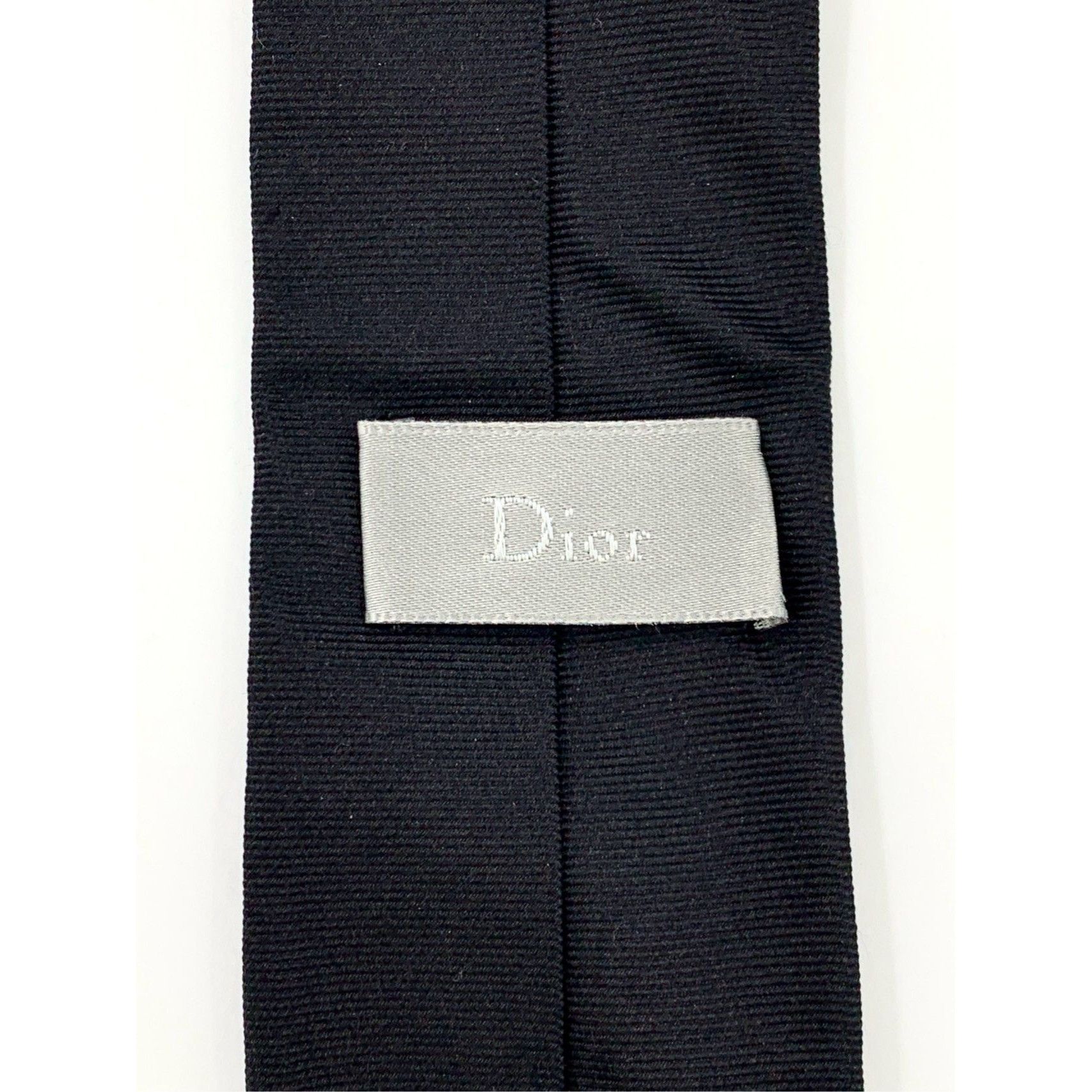 Dior Christian Dior Black Silk Mens Tie Classic Design 150cm Size ONE SIZE - 7 Thumbnail
