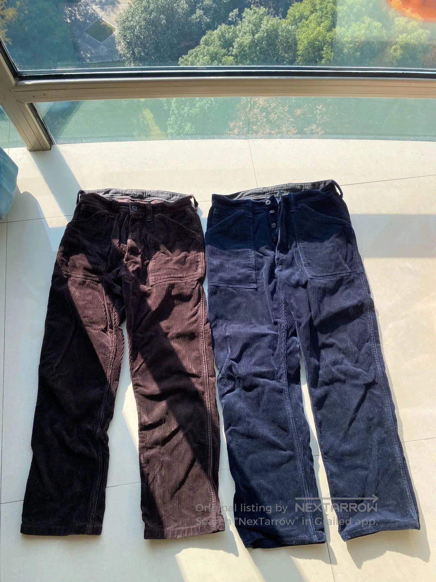 Freewheelers warm freewheelers corduroy pants in blue brown. Size US 30 / EU 46 - 1 Thumbnail