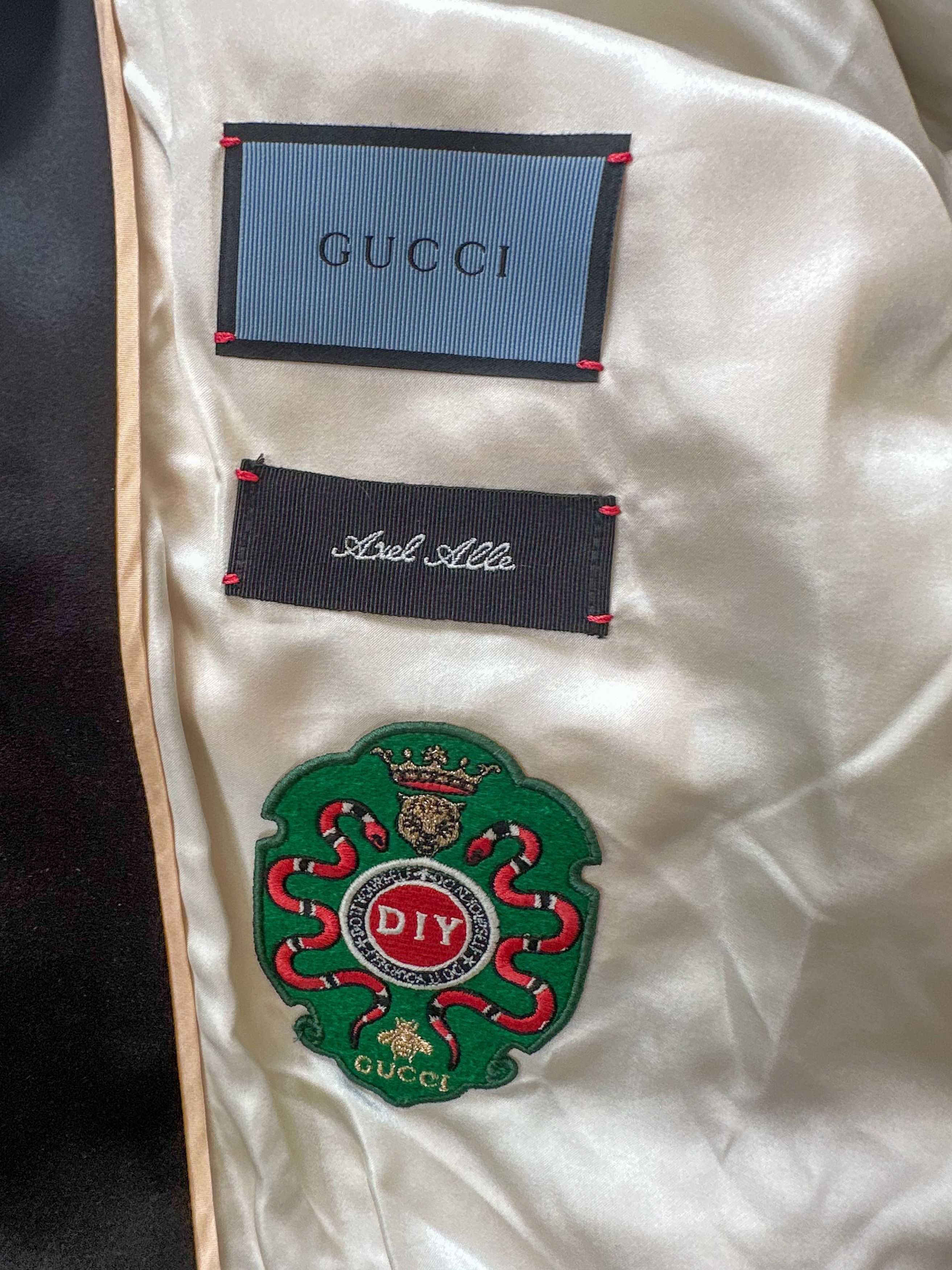 Gucci Gucci Black DIY Custom Embroidered Souvenir Bomber Jacket Size US XXL / EU 58 / 5 - 4 Thumbnail