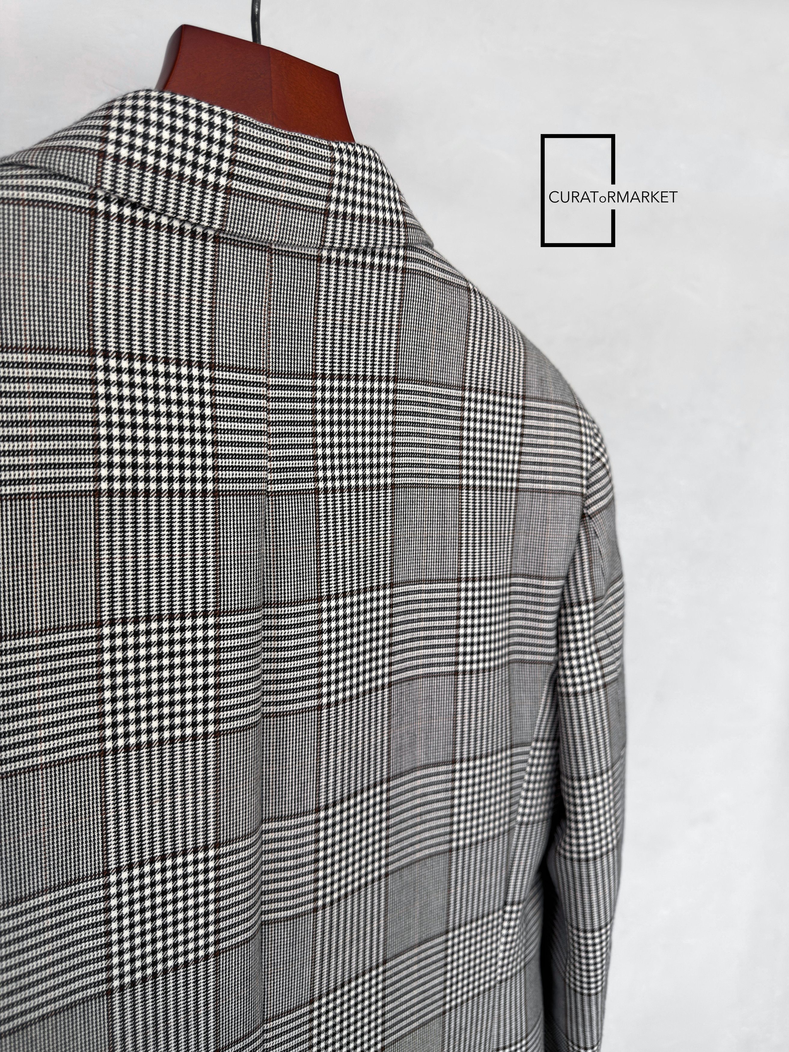 Calvin Klein 205W39NYC EU48 Iconic Raf Houndstooth Check Stripe Long Wool Coat FW18 Size US M / EU 48-50 / 2 - 5 Thumbnail