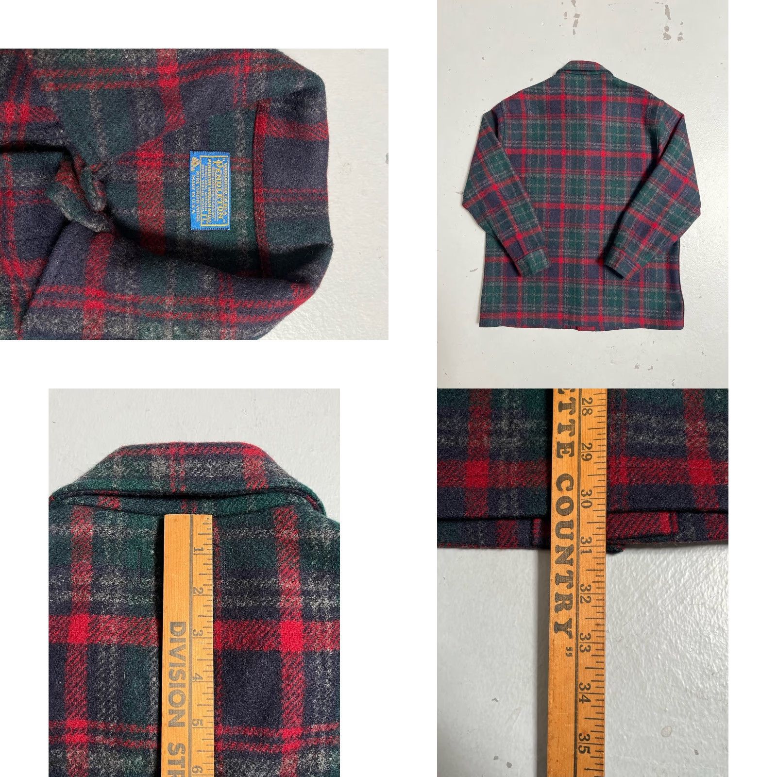 VINTAGE Pendleton Jacket Plaid Wool Outdoor Work L Multicolor 