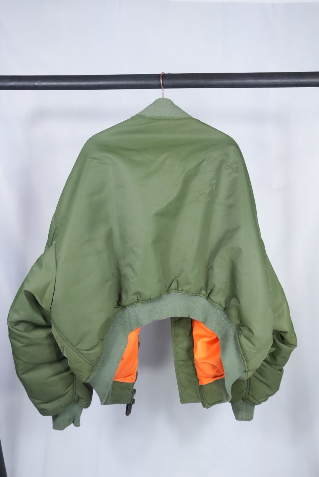 Balenciaga Balenciaga Unisex Oversized Bomber Jacket – Green/Orange Size S / US 4 / IT 40 - 4 Thumbnail