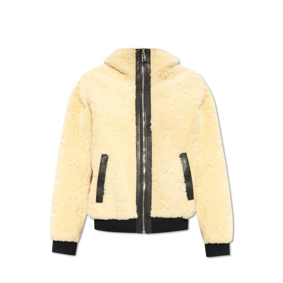 Gucci GUCCI Black/Beige Shearling GG Reversible Jacket Size ONE SIZE - 1 Preview