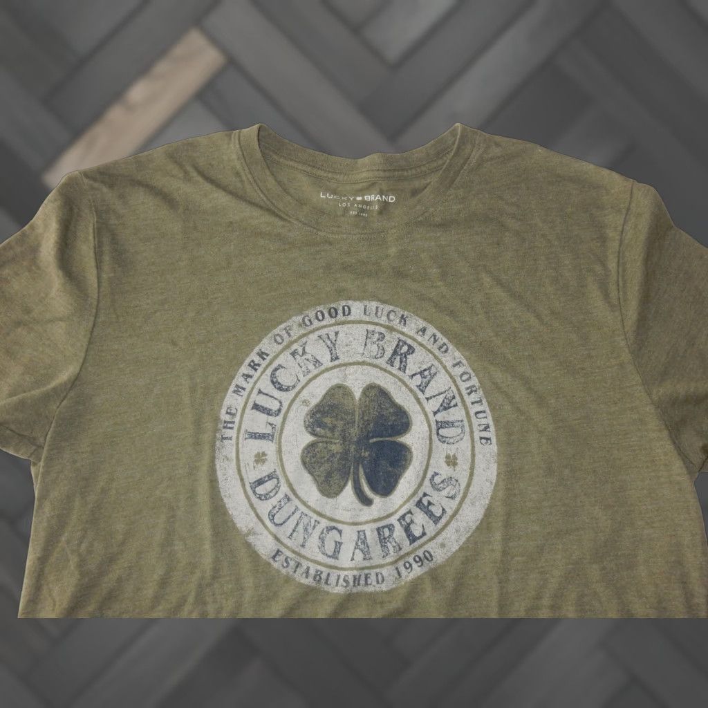 Lucky Brand Lucky Brand Men's T-Shirt Size L Green 4 Leaf Clover Graphic Print Short Sleeve(Men) Size US L / EU 52-54 / 3 - 1 Thumbnail