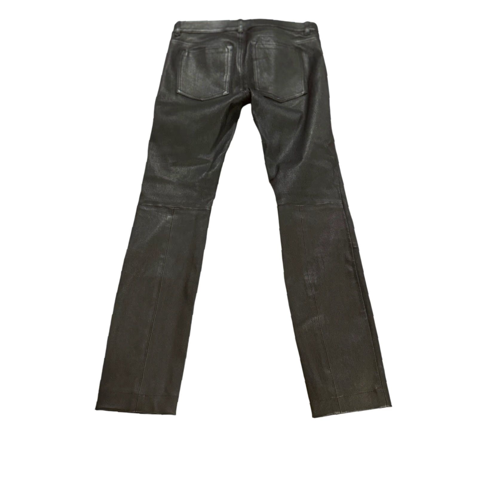 Vince Vince 100% Lamb Leather Pants Women Slim Size 0 Black Knitted 31in Ankle Regular Pants Womens Season Spring Summer Fall Party/Cocktail Casual Size 25" / US 0 / IT 36 - 6 Thumbnail