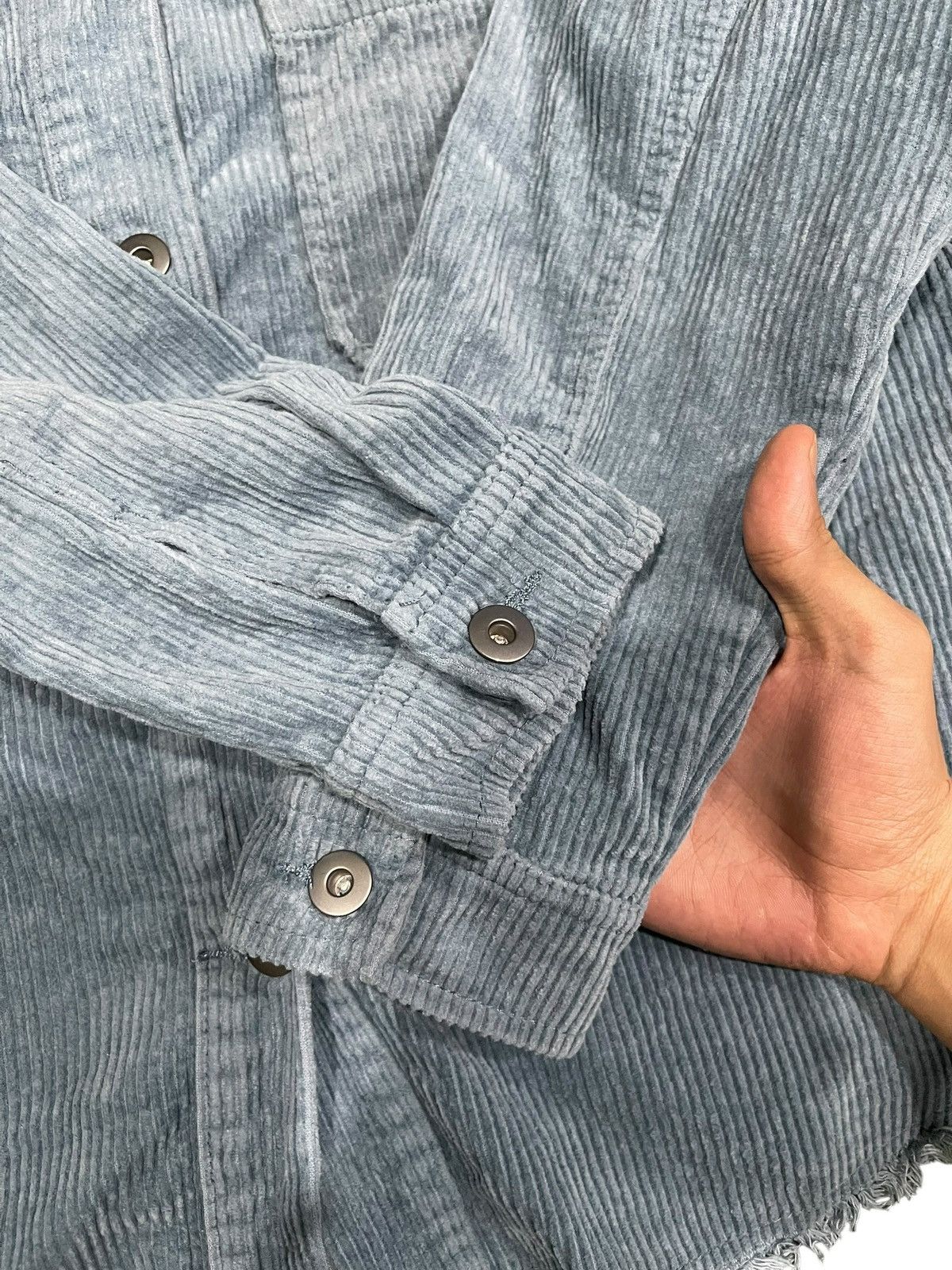 Zara Distressed Zara Corduroy Denim Style Cropped Shacket Size XS / US 0-2 / IT 36-38 - 4 Thumbnail
