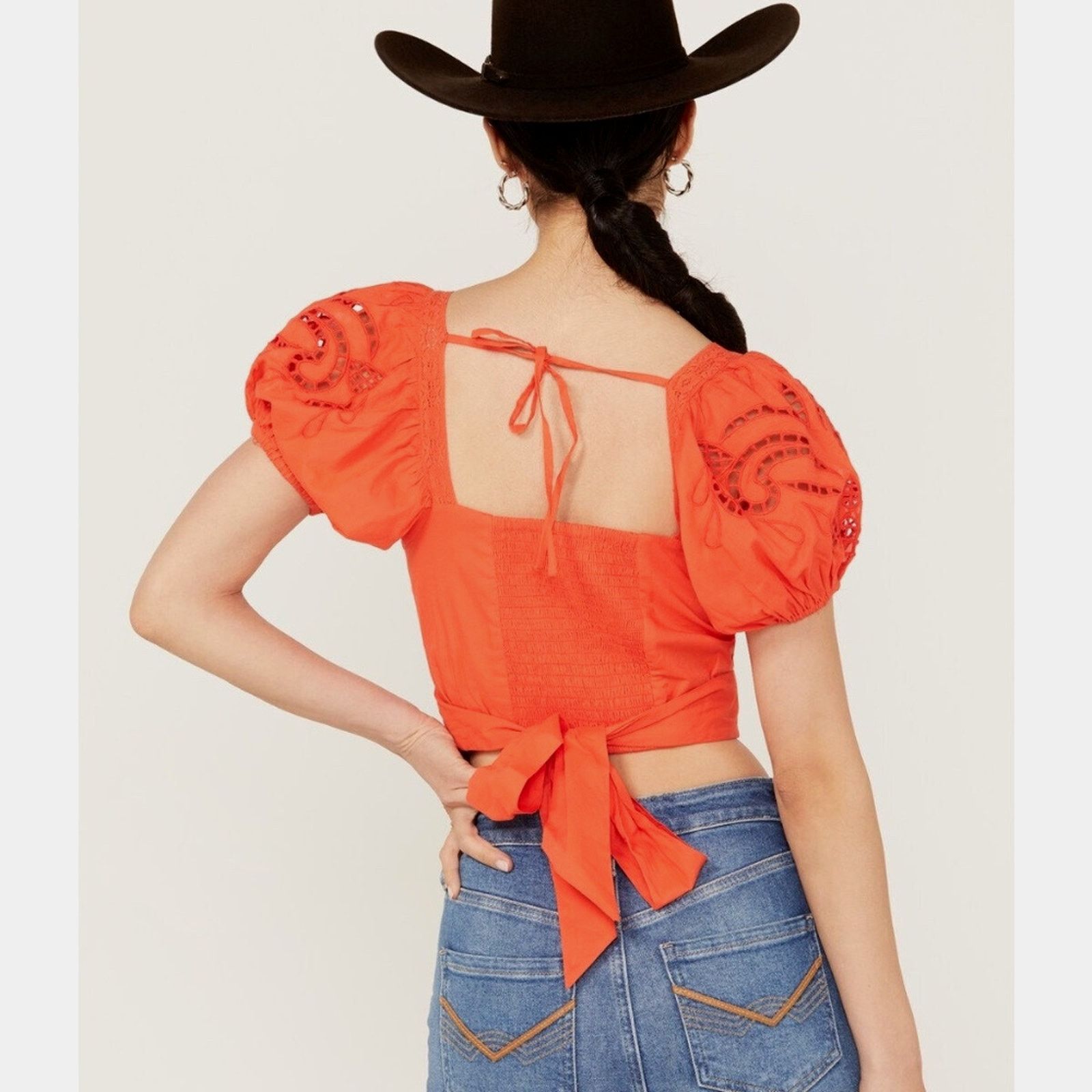 Other Band of the Free Tie Back Short Sleeve Entrada Top Orange S Size S / US 4 / IT 40 - 5 Thumbnail