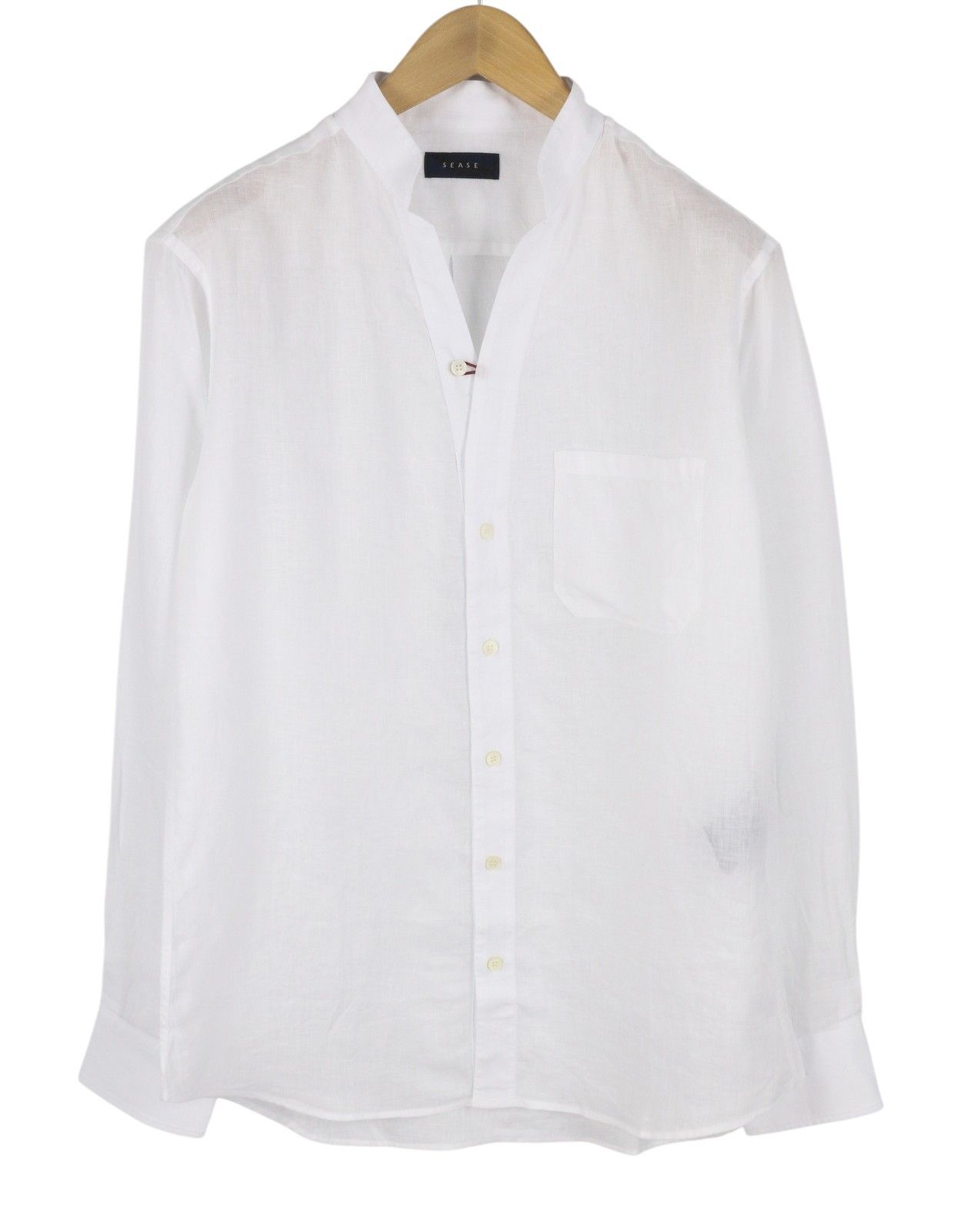 SEASE TN420 FISH TAIL M White Linen Button-Up 90613 Size US M / EU 48-50 / 2 - 2 Thumbnail