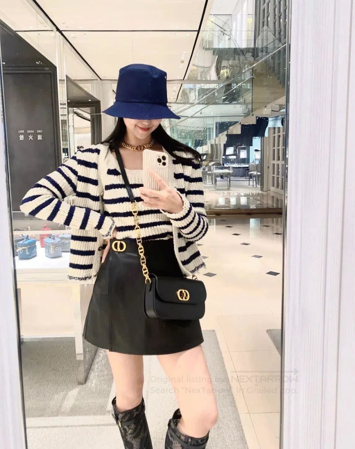 Dior Dior Reversible Bucket Hat Star Logo Navy. Size ONE SIZE - 7 Thumbnail