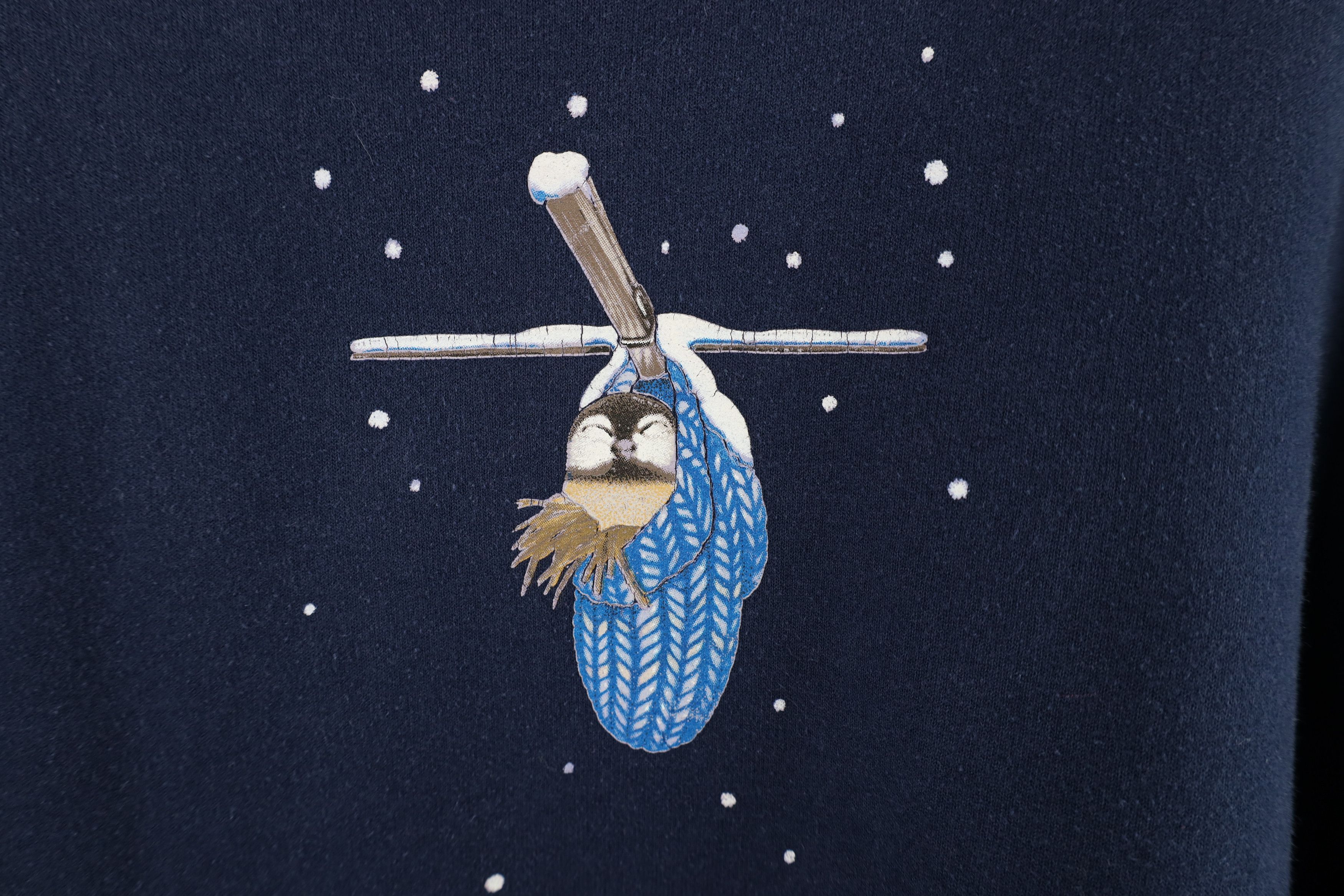 Vintage Vintage 90s Streetwear Christmas Snow Birds Sweatshirt Blue Size M / US 6-8 / IT 42-44 - 11 Thumbnail
