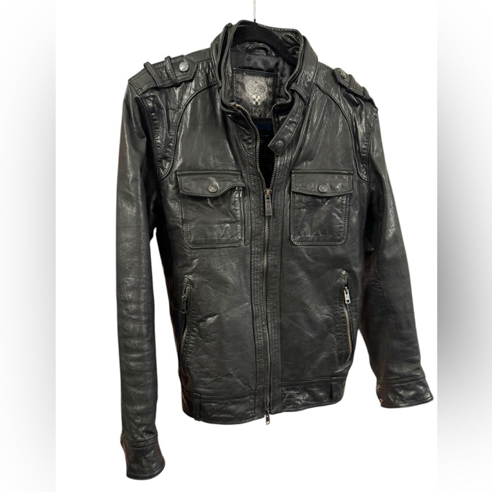 Vince Camuto Vince Camuto Mens Motorcycle Jacket Leather Size US S / EU 44-46 / 1 - 5 Thumbnail