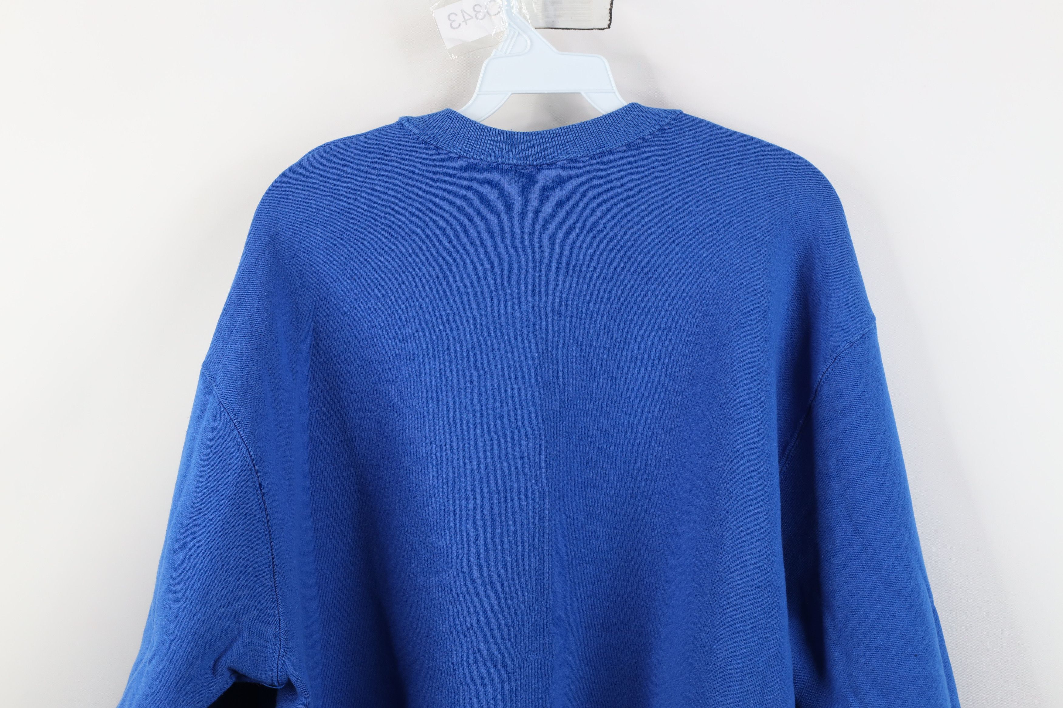 Vintage Vintage 90s Streetwear Crewneck Sweatshirt Royal Blue USA Size US L / EU 52-54 / 3 - 9 Thumbnail