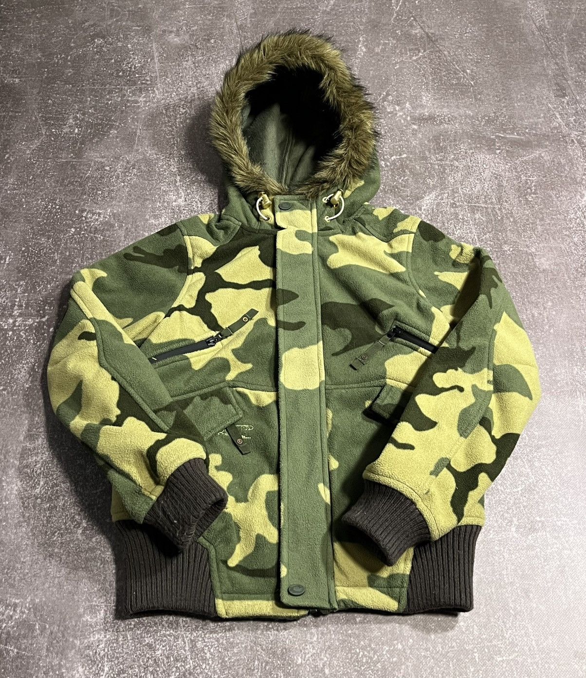 Japanese Brand 00s lgb if six was nine style camo bomber faux fur jacket Size S / US 4 / IT 40 - 2 Thumbnail
