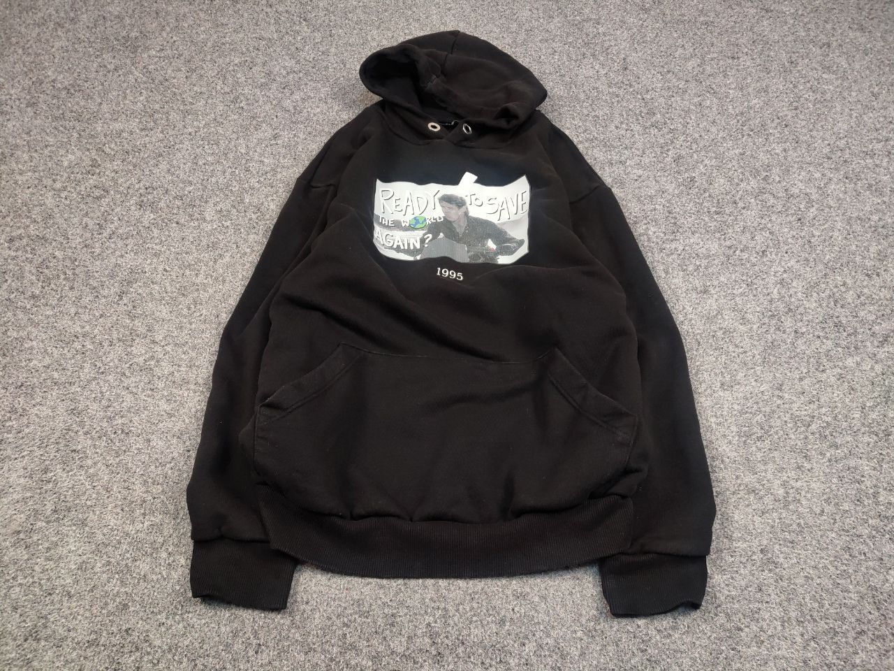 Vintage Throwback Design Black Graphic Logo Hoodie Size US L / EU 52-54 / 3 - 2 Thumbnail