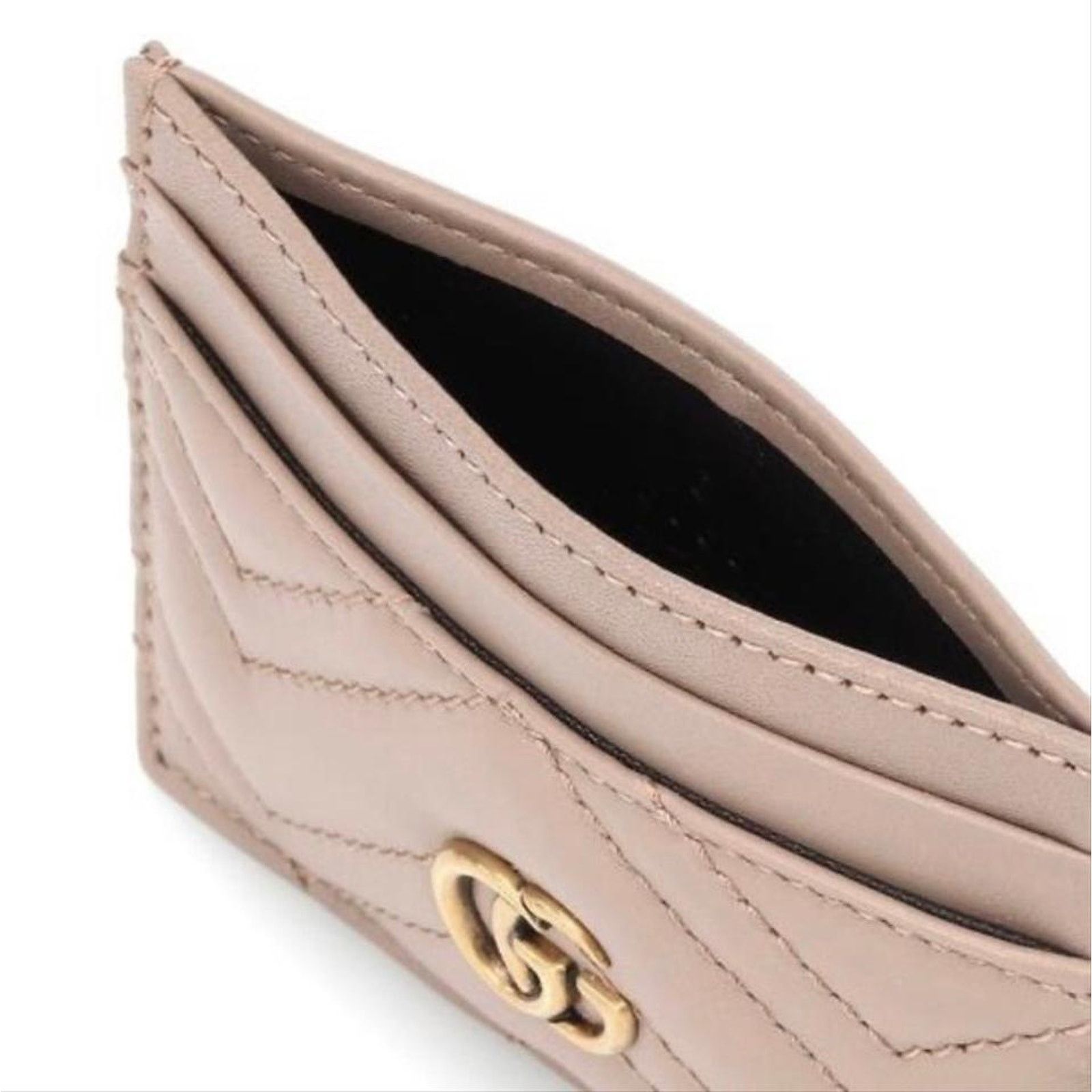 Gucci Marmont GG logo quilted leather card holder Size ONE SIZE - 2 Thumbnail